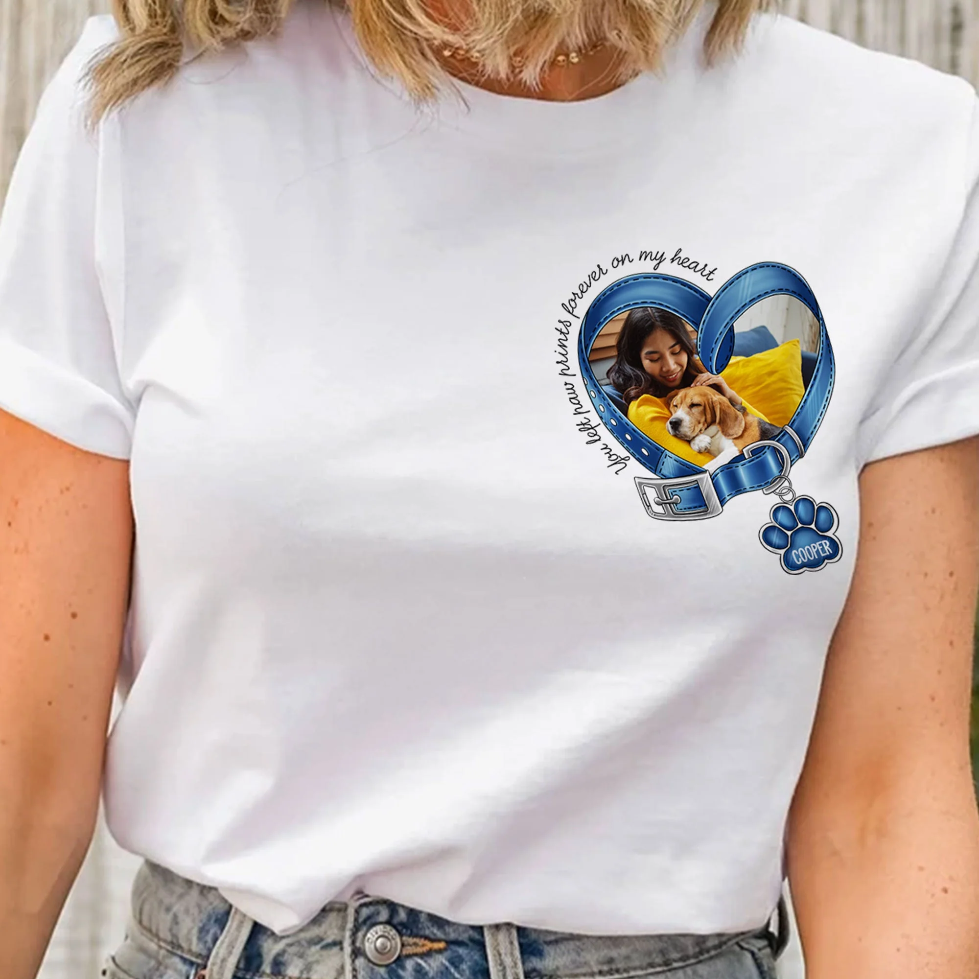You Left Paw Prints Forever On My Heart - Personalized Photo Shirt - Image 2