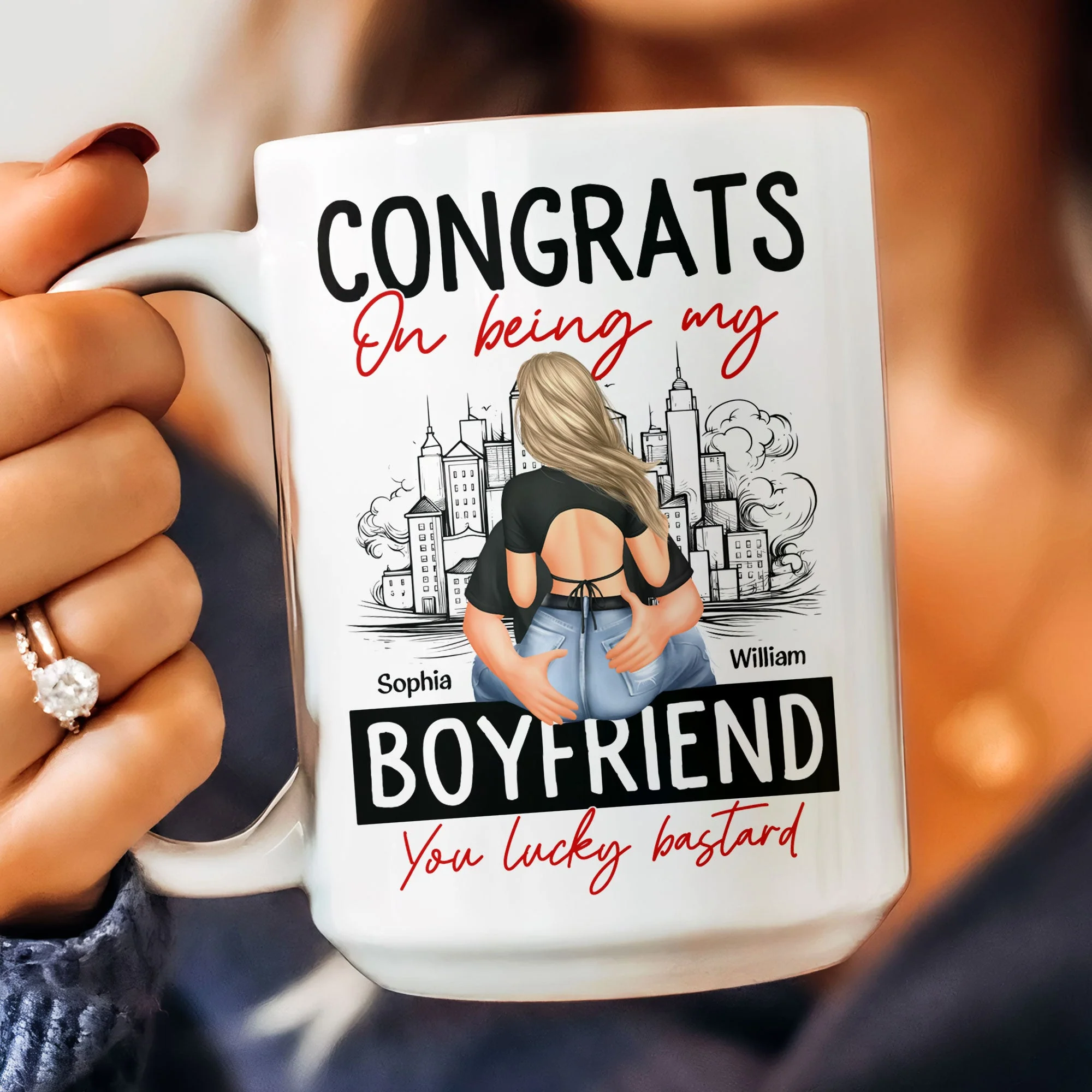 Congrats On Being My Boyfriend - Personalized Mug - Anniversary Gifts For Men, Husband, Him, Boyfriend - Image 10