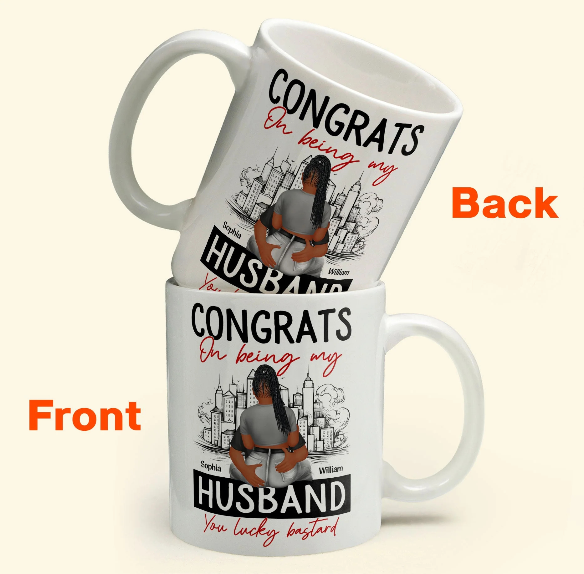 You Lucky Bastard - Personalized Mug - Image 2