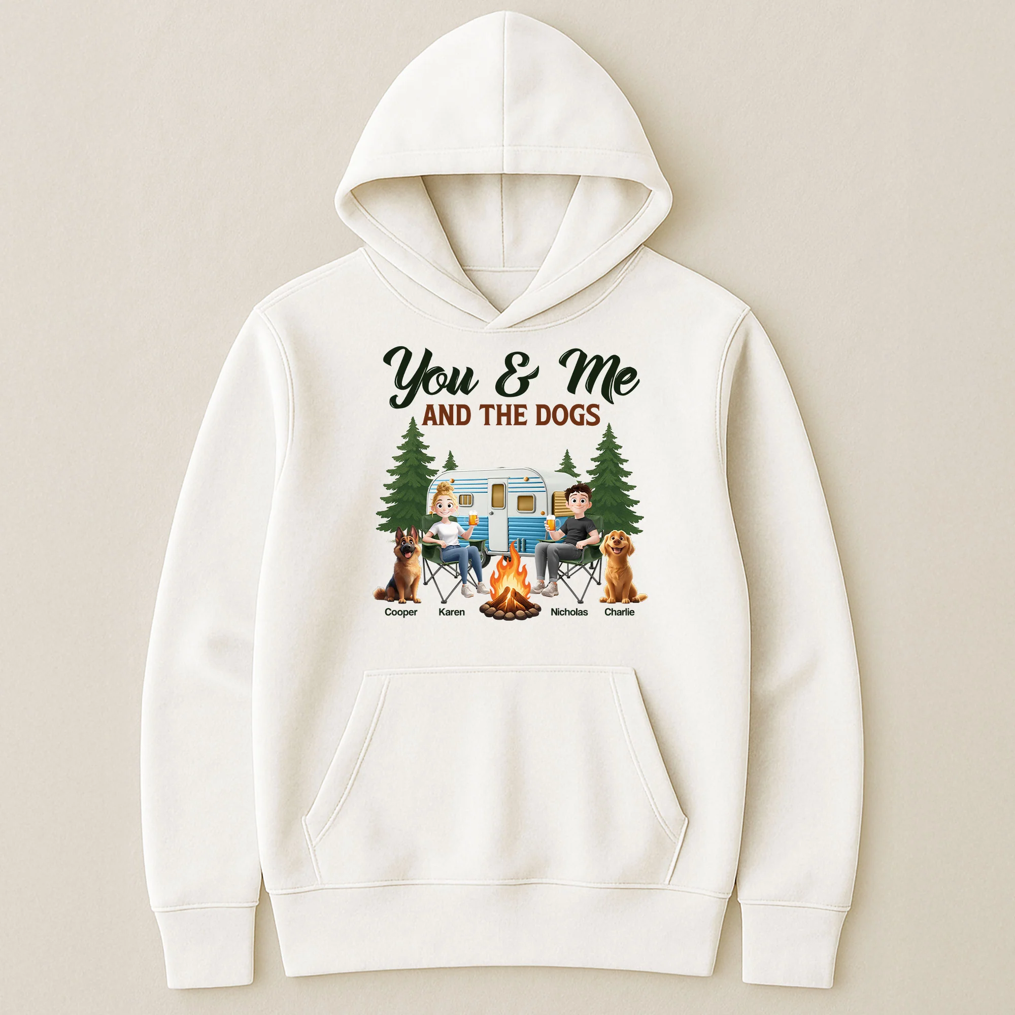 You & Me And The Dogs New Version Dog Lovers Camping Lovers - Personalized Shirt - Image 5