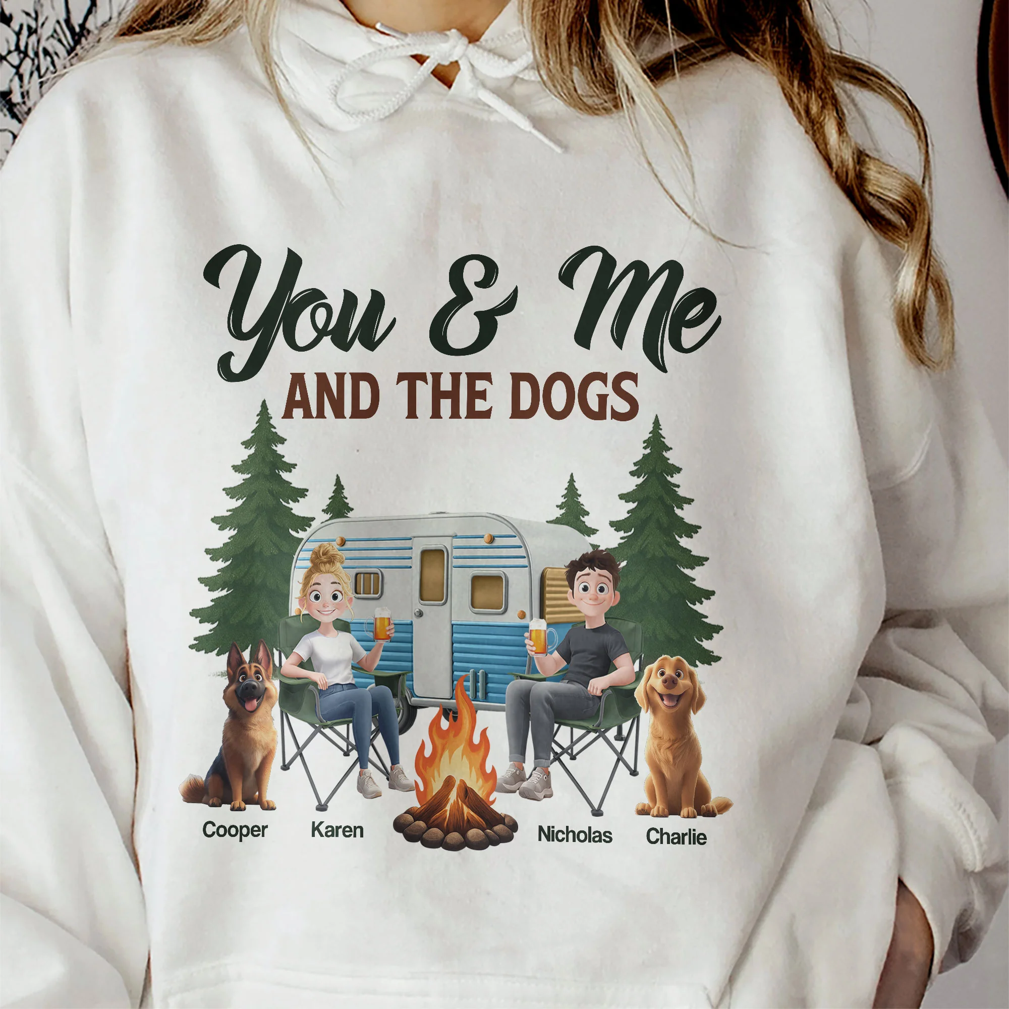 You & Me And The Dogs New Version Dog Lovers Camping Lovers - Personalized Shirt - Image 6