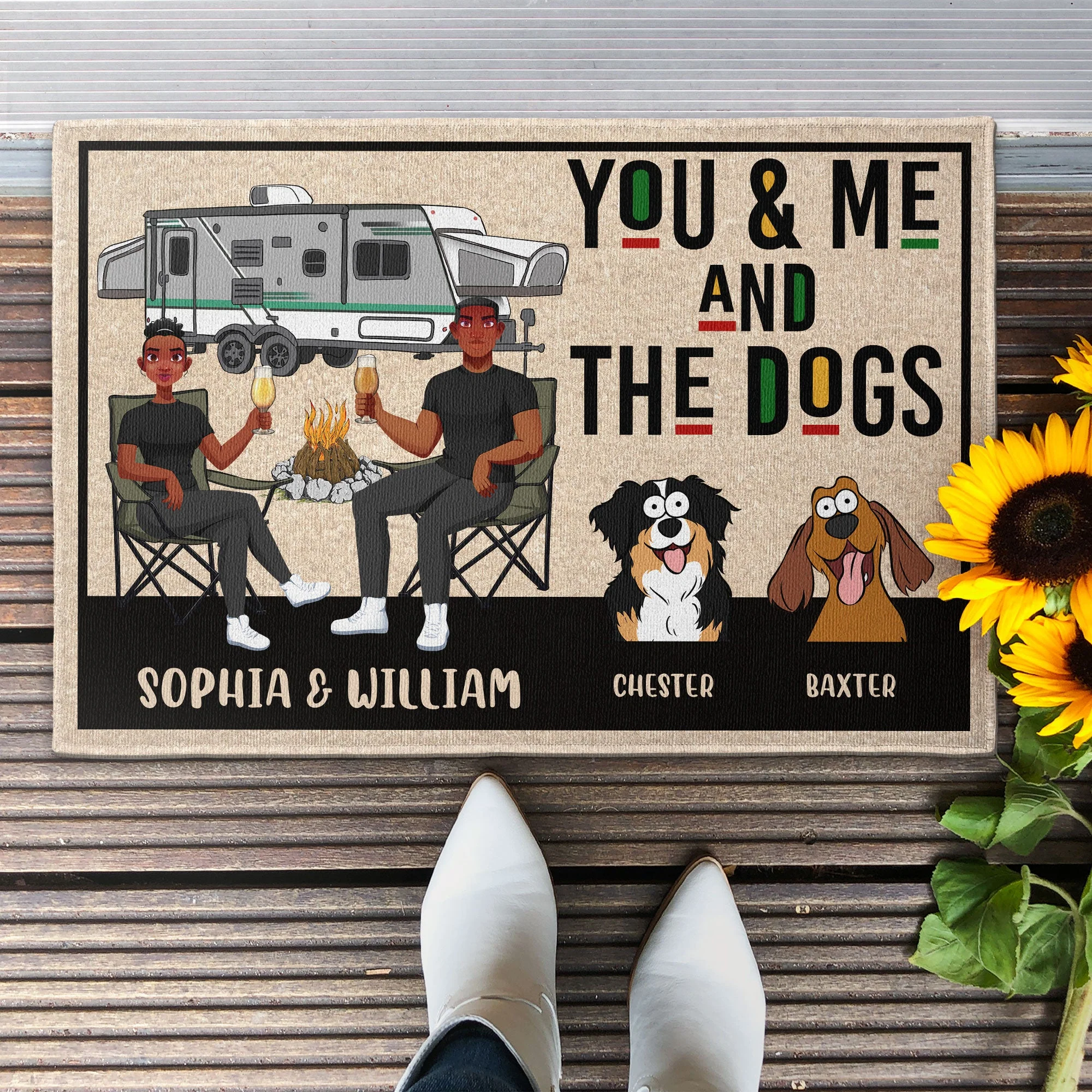 You Me And The Dogs - Personalized Doormat - Image 2