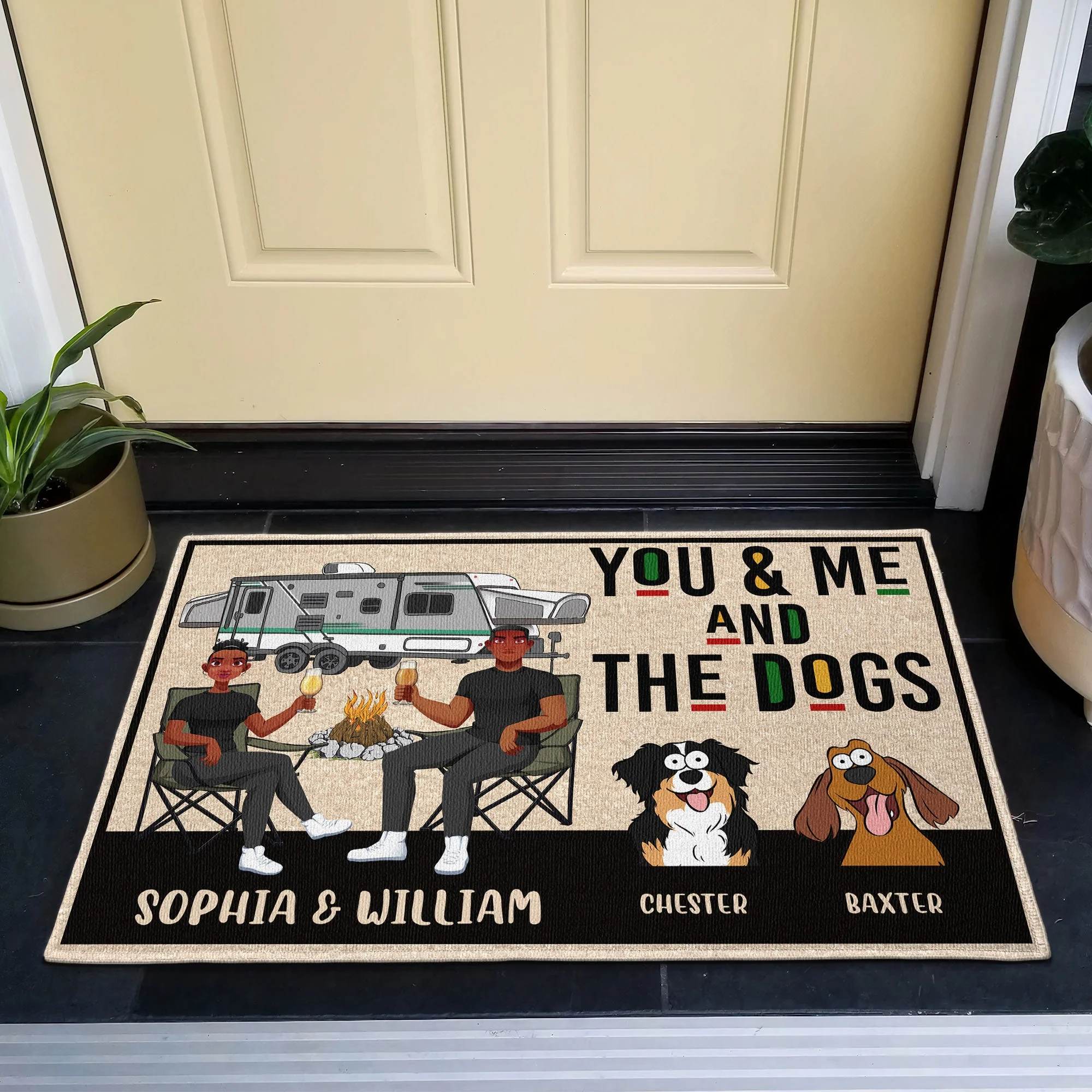 You Me And The Dogs - Personalized Doormat - Image 4