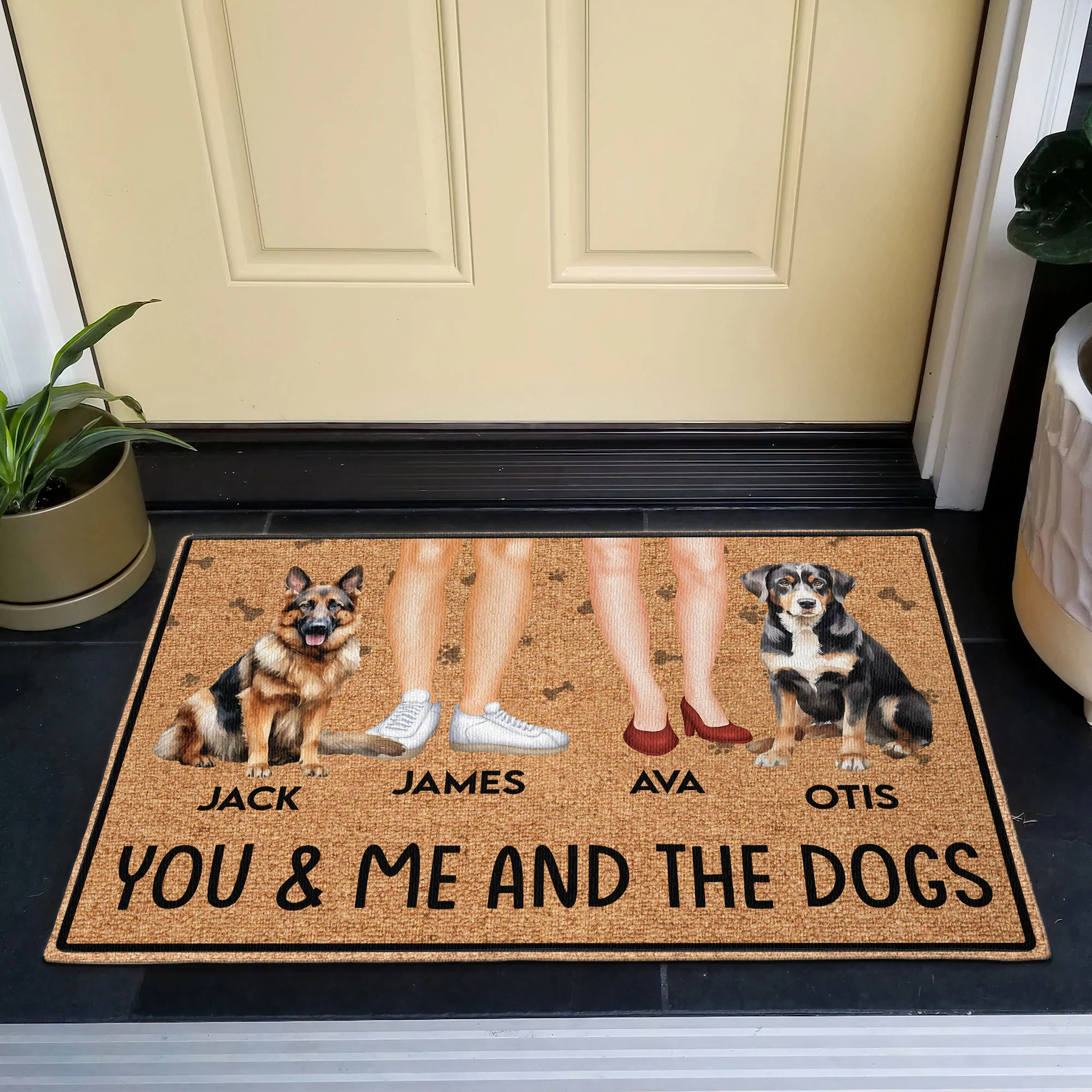You, Me And The Dogs - Personalized Doormat - Image 6