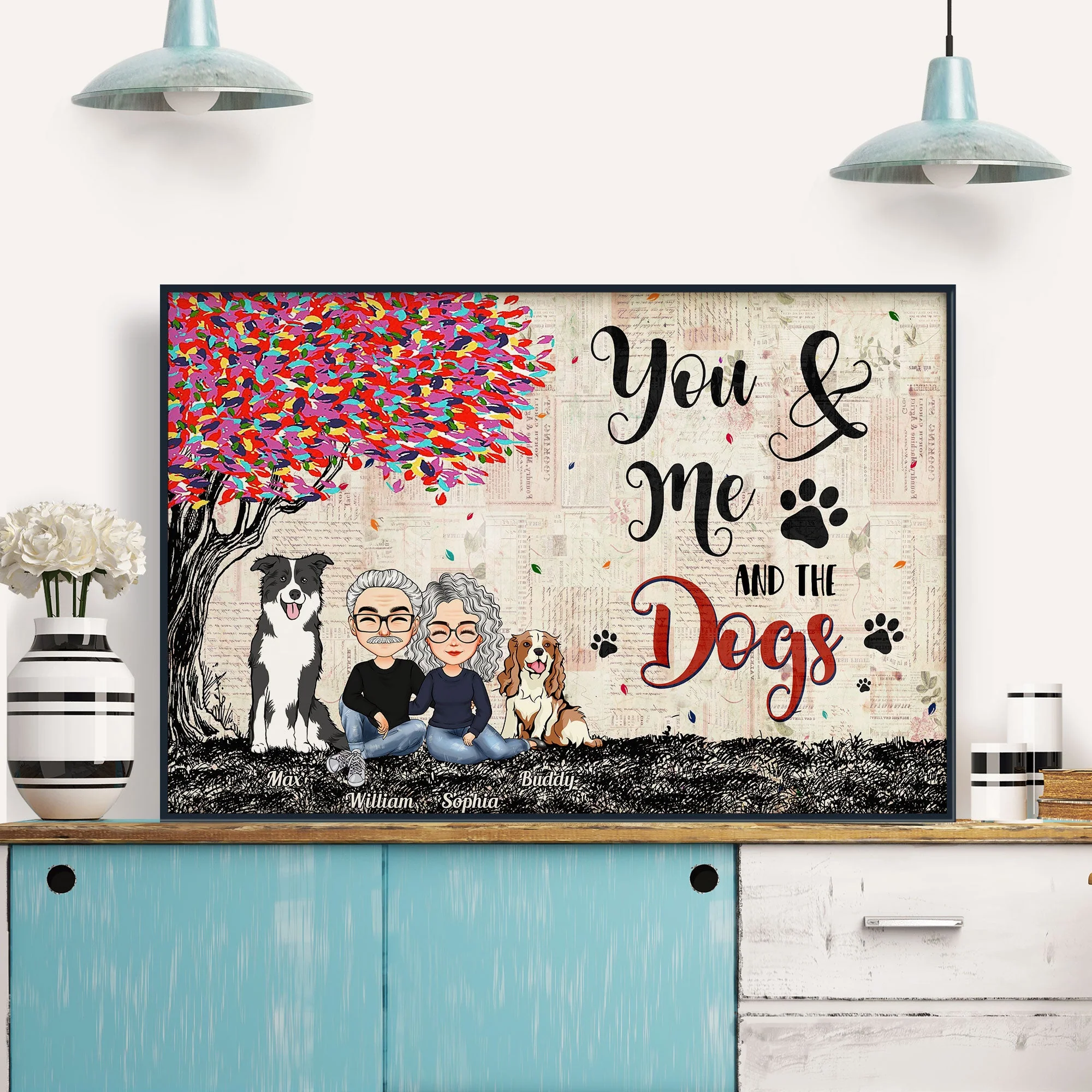 You Me And The Pets - Personalized Poster, Canvas - Birthday Christmas Gift For Husband And Wife, Pet Lovers - Image 2