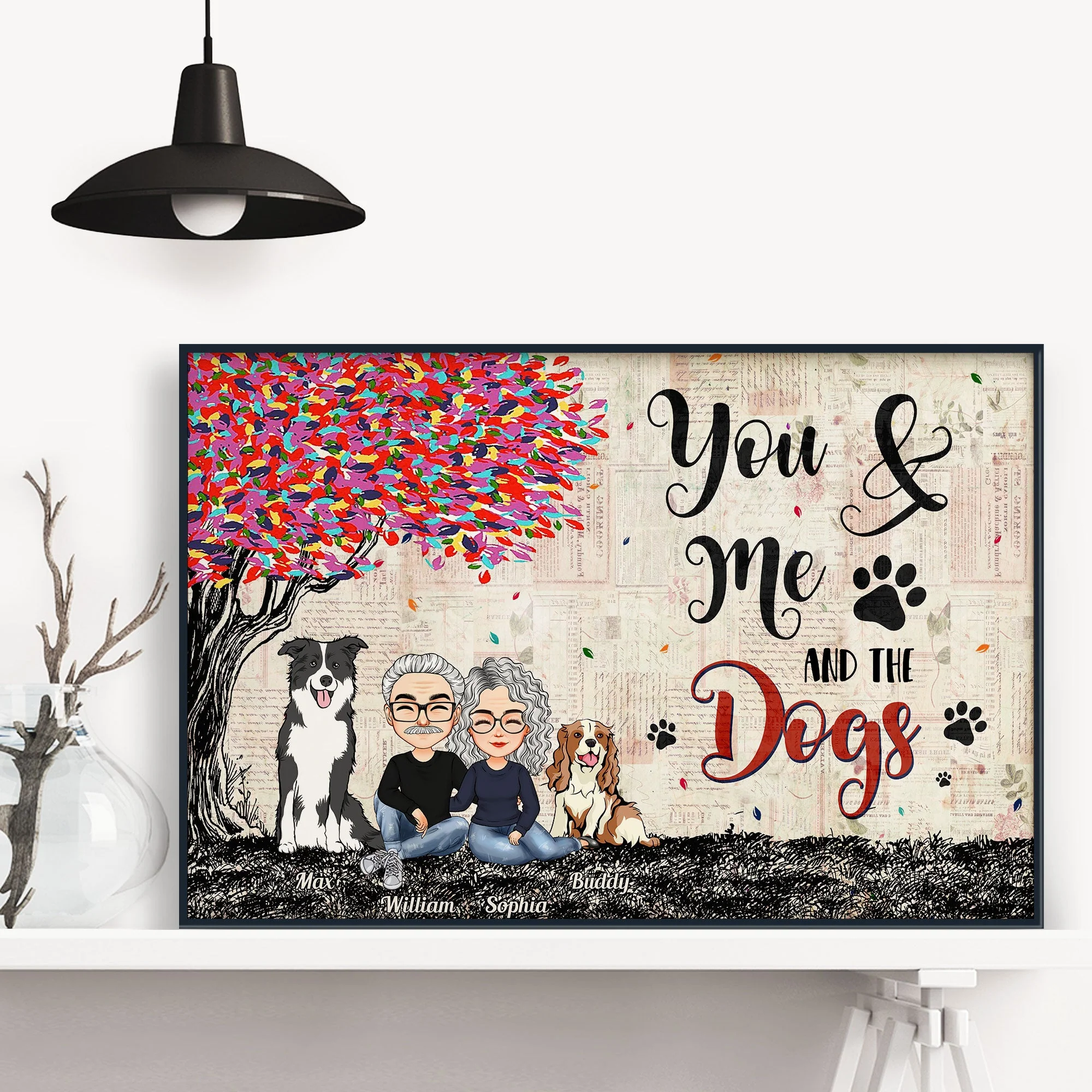 You Me And The Pets - Personalized Poster, Canvas - Birthday Christmas Gift For Husband And Wife, Pet Lovers - Image 3