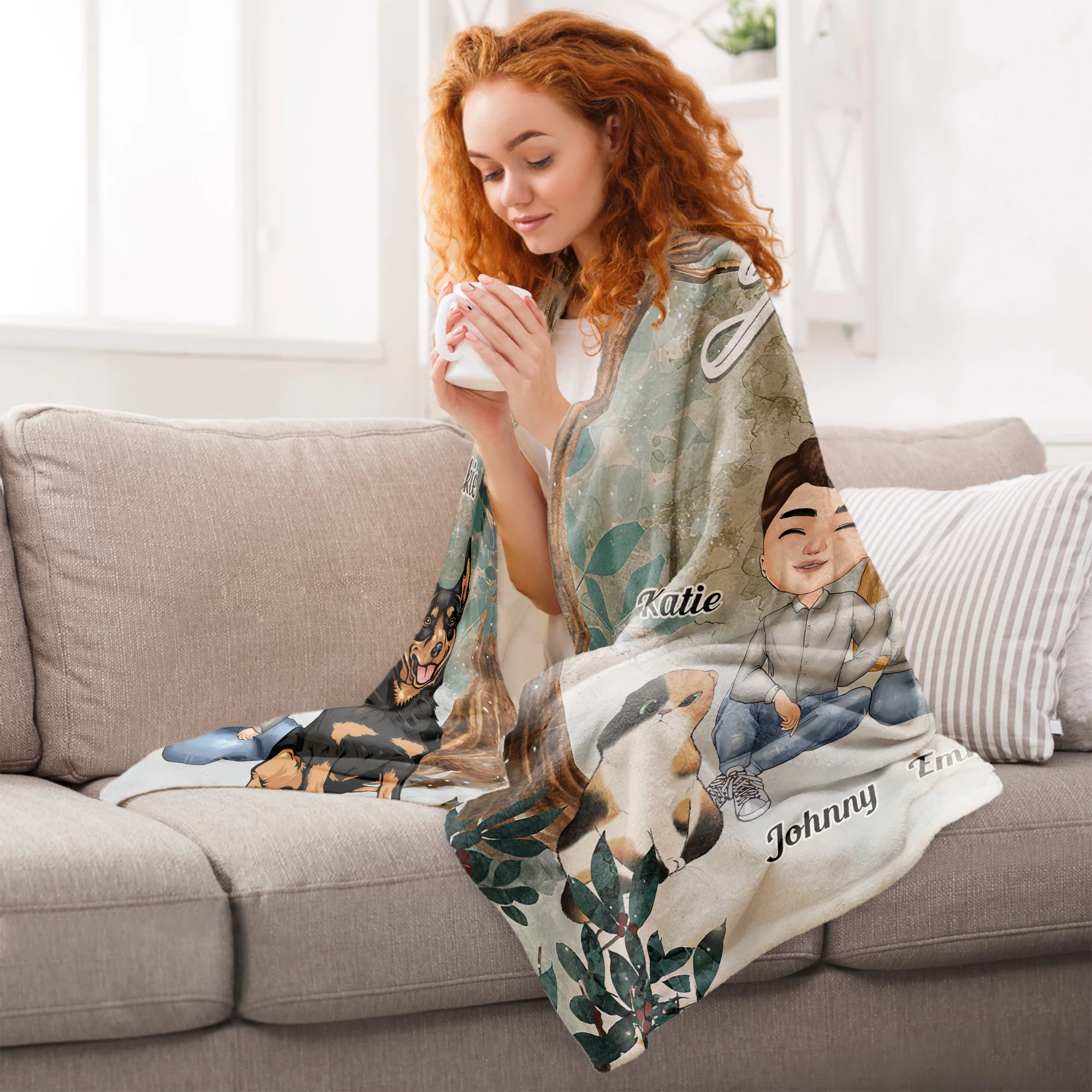 You Me & The Fur Babies - Personalized Blanket - Image 4