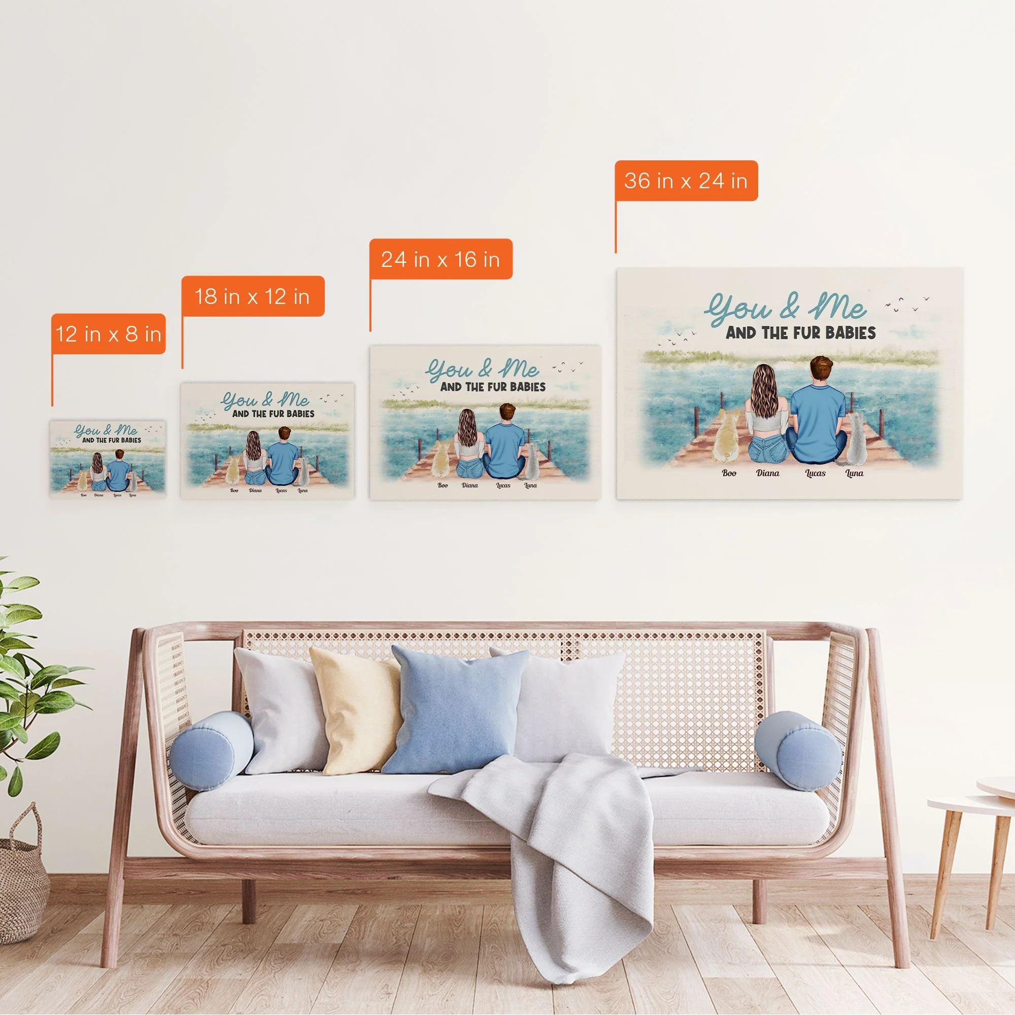 You Me & The Fur Babies - Personalized Wrapped Canvas - Image 4