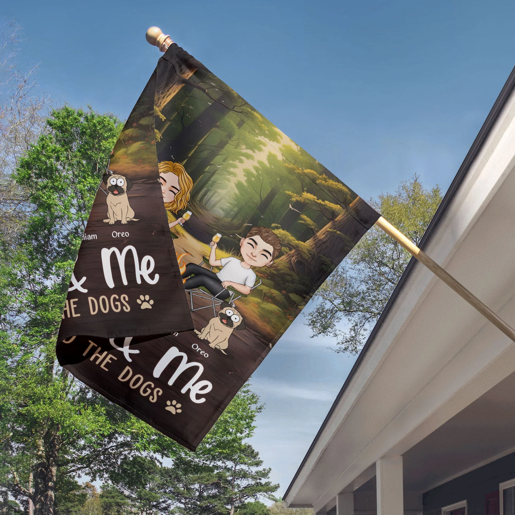 You & Me & The Pets - Personalized Garden Flag - Image 3