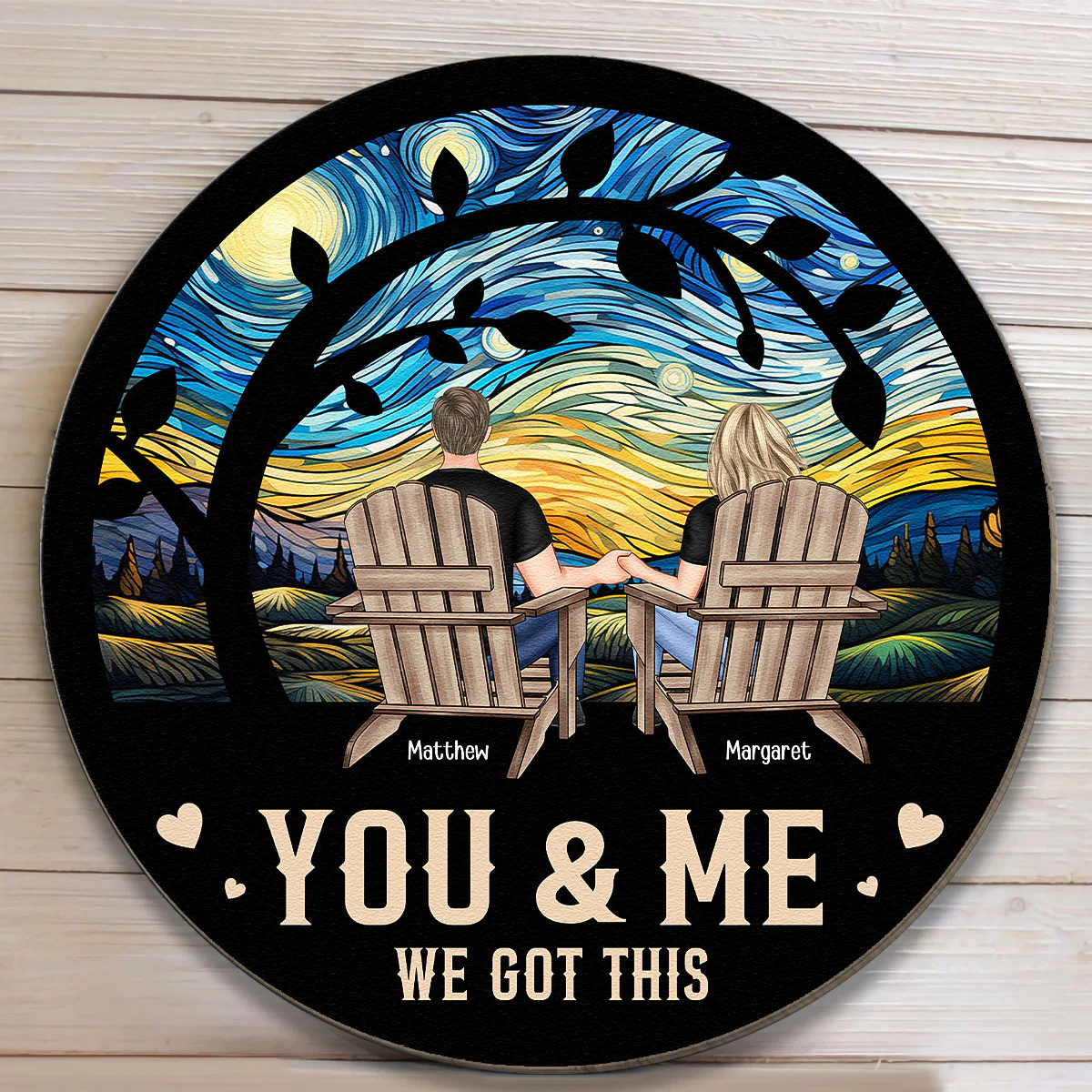 You & Me We Got This Anniversary Gift - Personalized Wood Sign - Image 2