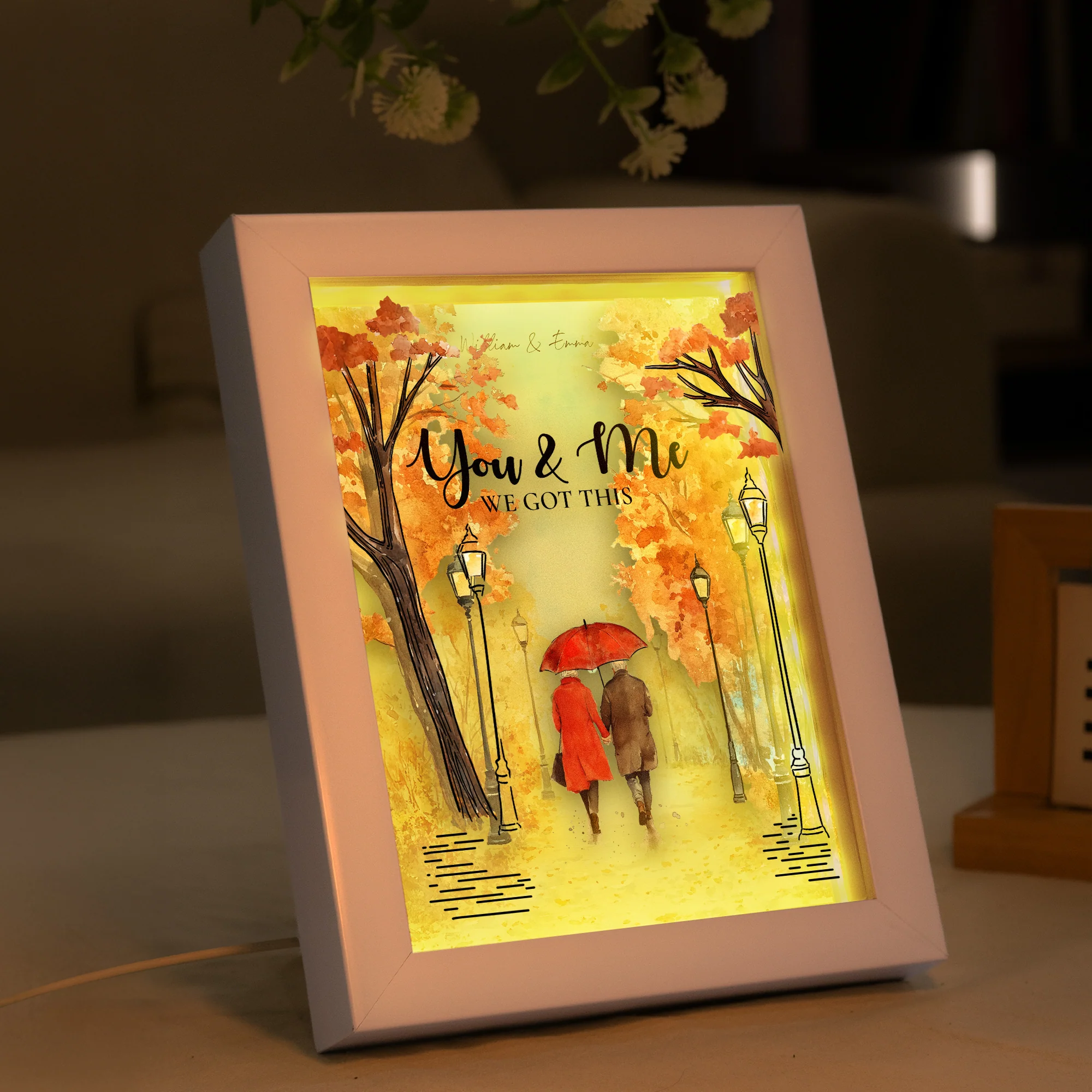 You & Me We Got This Art - Personalized 3D Lighted Shadow Box - Image 3