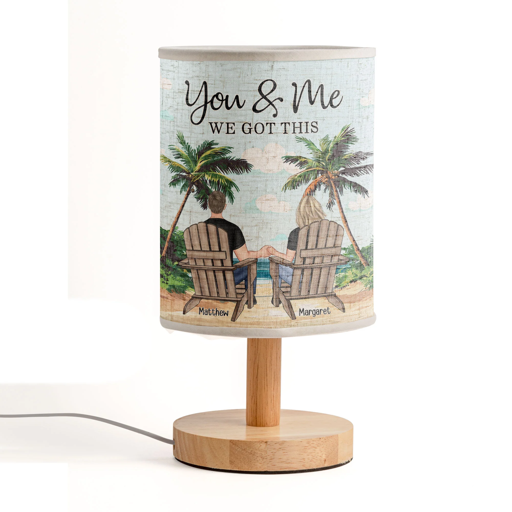 You & Me We Got This Couple Gifts Anniversary Gifts - Personalized Fabric Lamp - Image 2