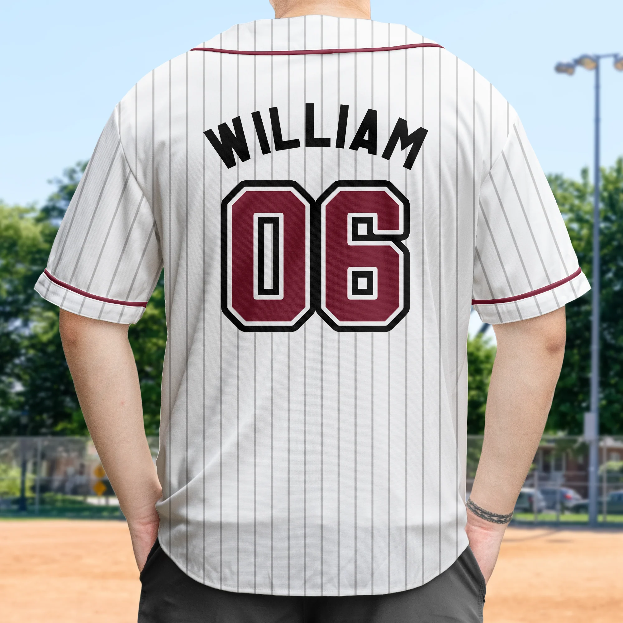 You & Me We Got This Matching Couples Stripe Line - Personalized Baseball Jersey - Image 3