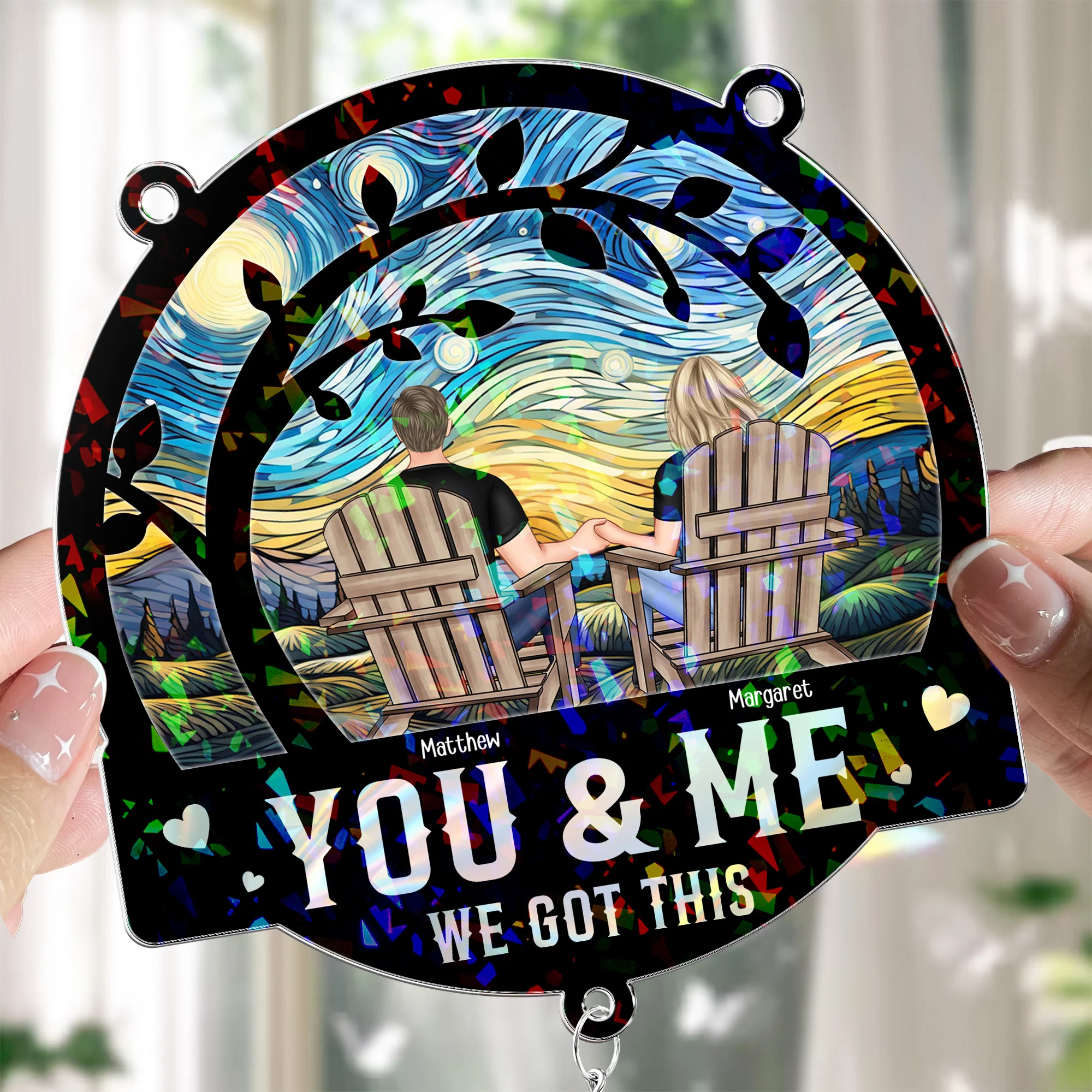 You & Me We Got This - Personalized Acrylic Suncatcher With Crystal Ball Prism - Image 3
