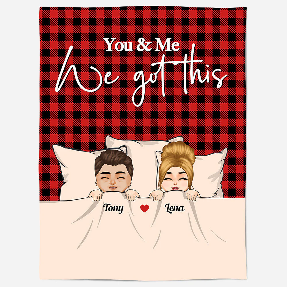 You & Me We Got This - Personalized Blanket - Couple In Bed - Image 3