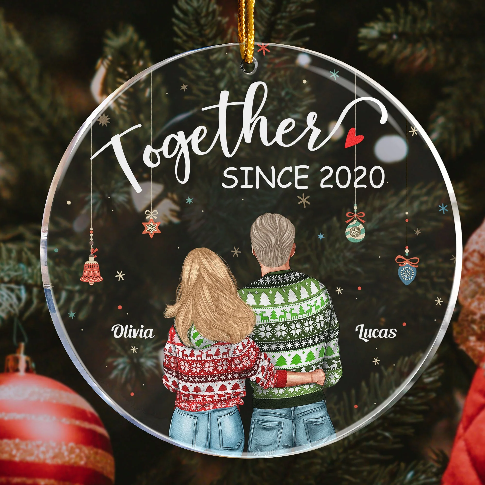 You & Me We Got This - Personalized Circle Acrylic Ornament - Image 3