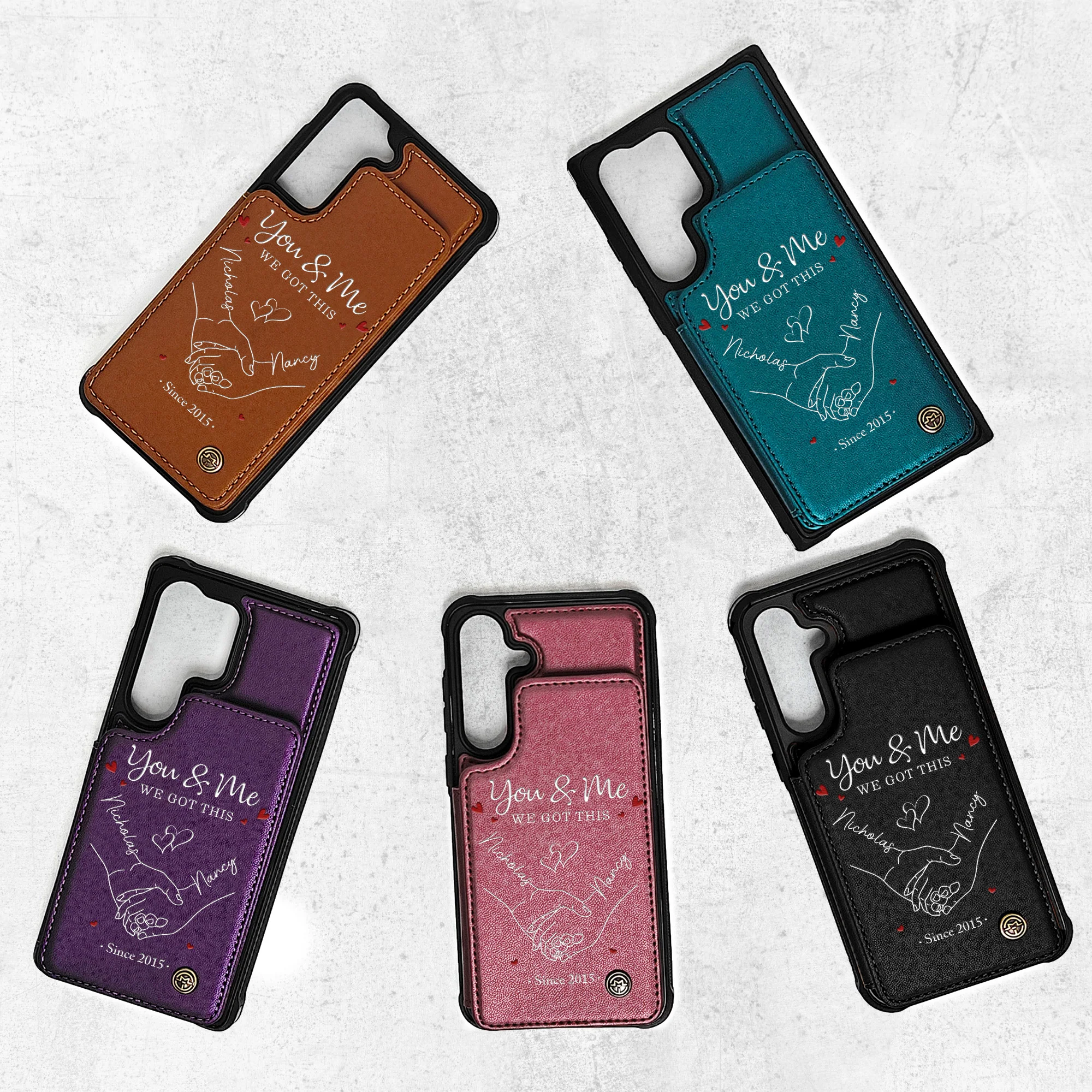 You & Me We Got This - Personalized Leather Flip Wallet Phone Case - Image 2