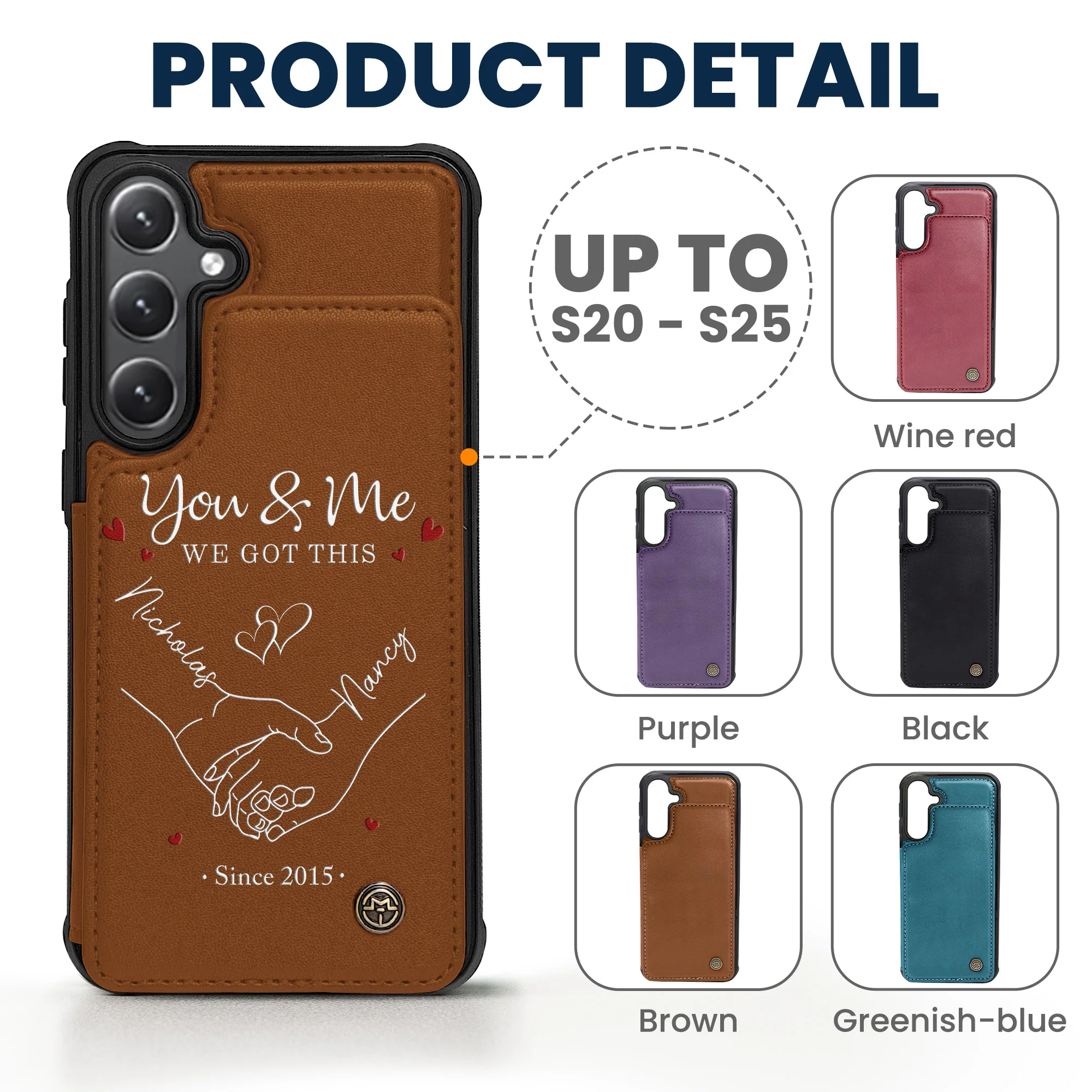 You & Me We Got This - Personalized Leather Flip Wallet Phone Case - Image 6