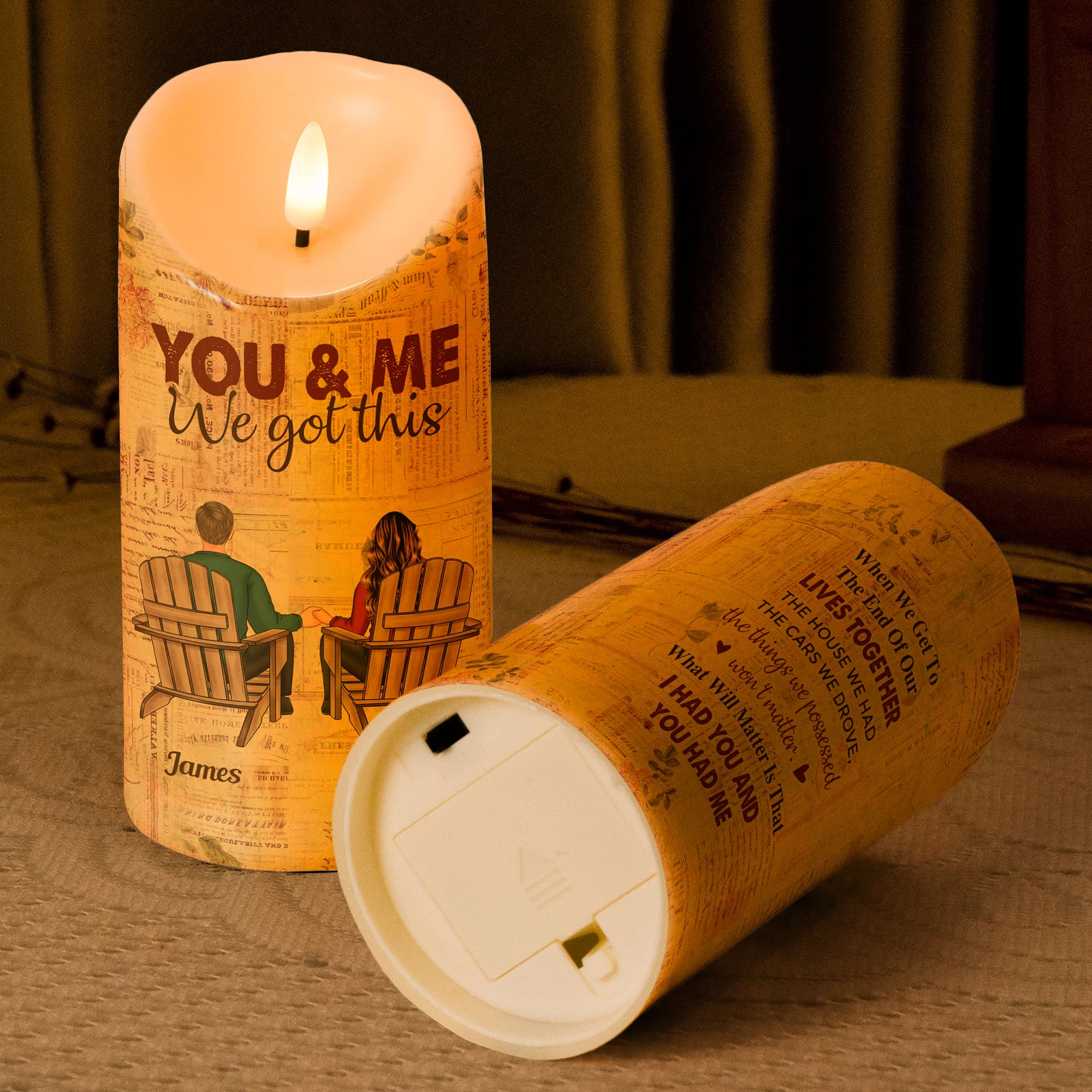 You & Me We Got This - Personalized LED Candle - Image 6