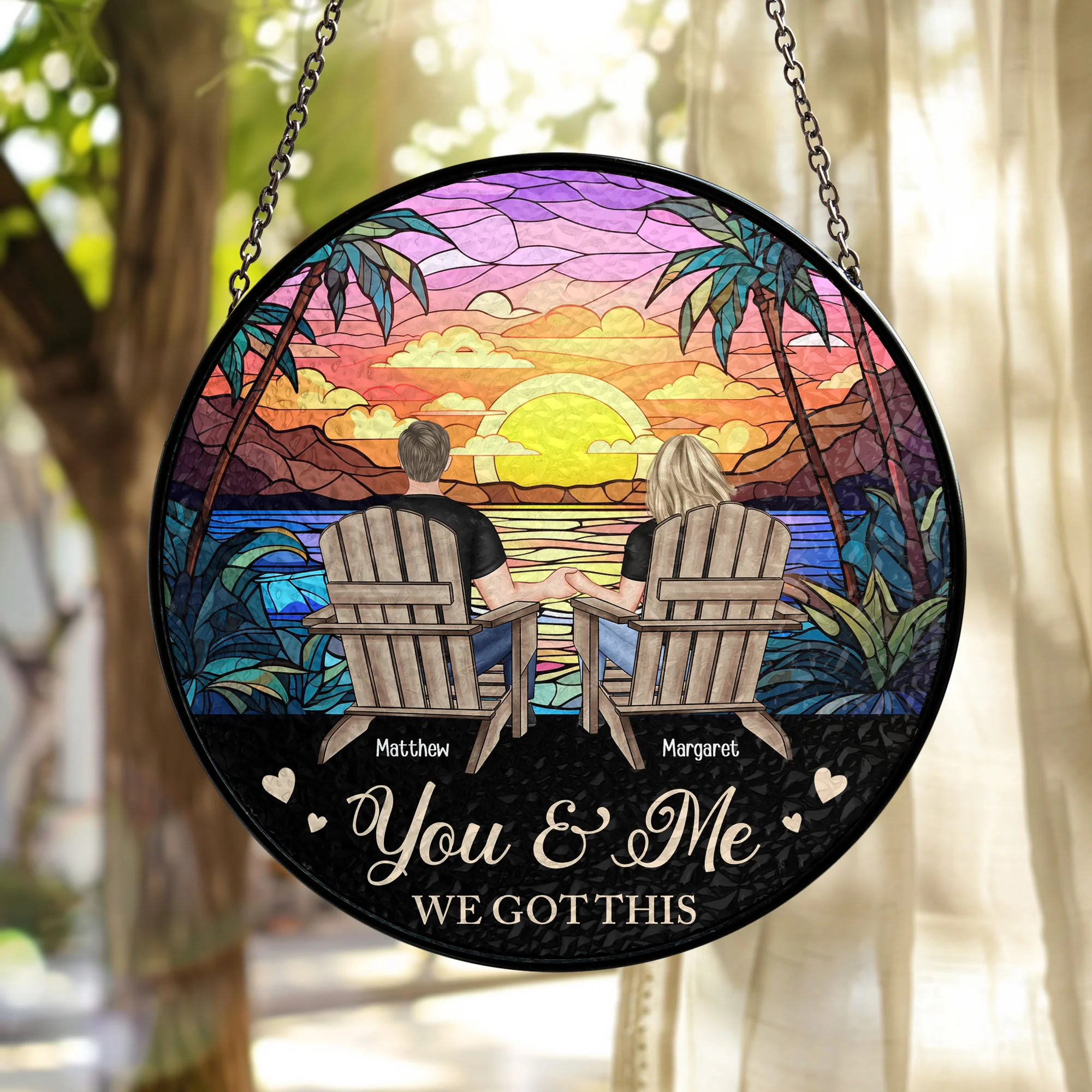 You & Me We Got This - Personalized Stained Glass Window Hanging Suncatcher - Image 2