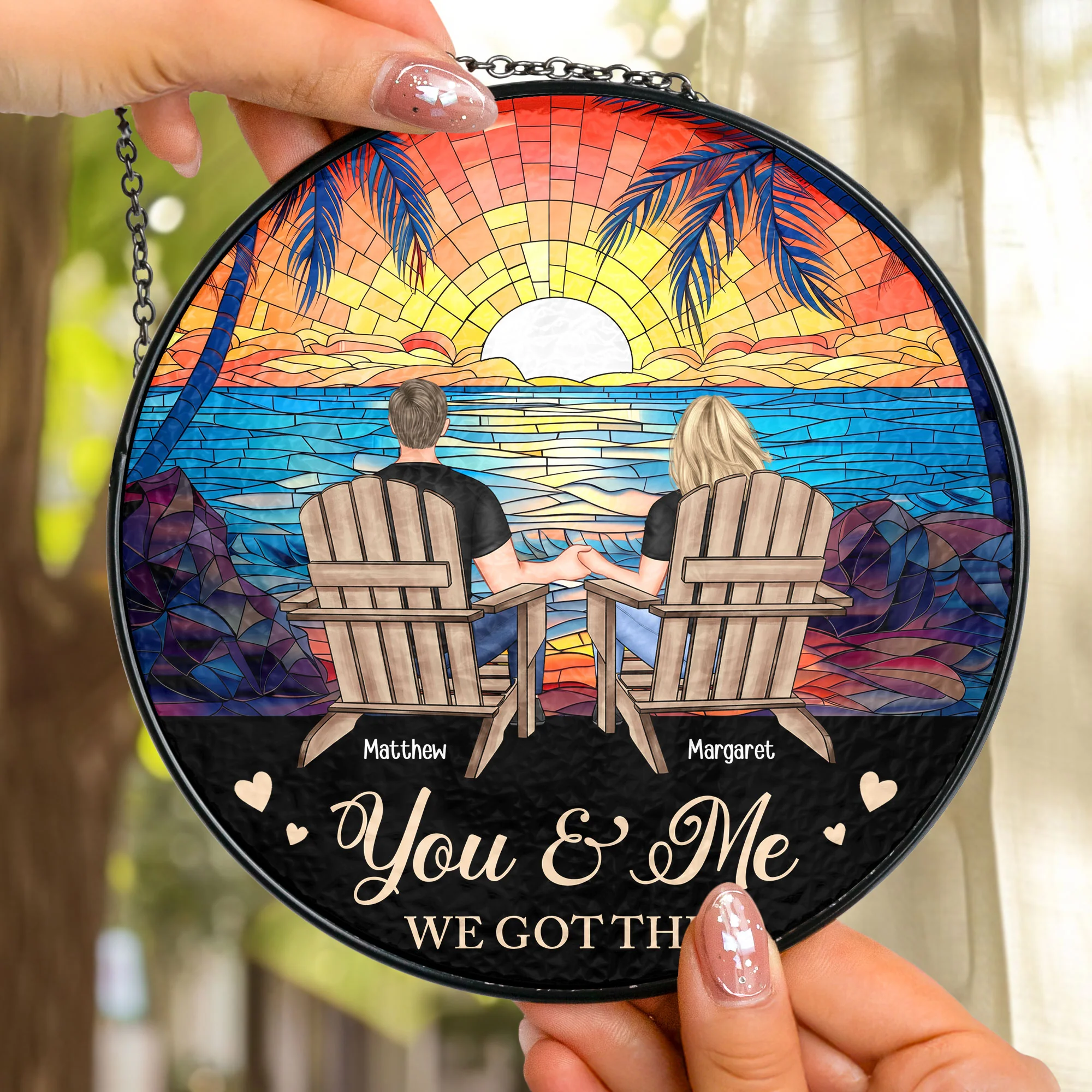 You & Me We Got This - Personalized Stained Glass Window Hanging Suncatcher - Image 3