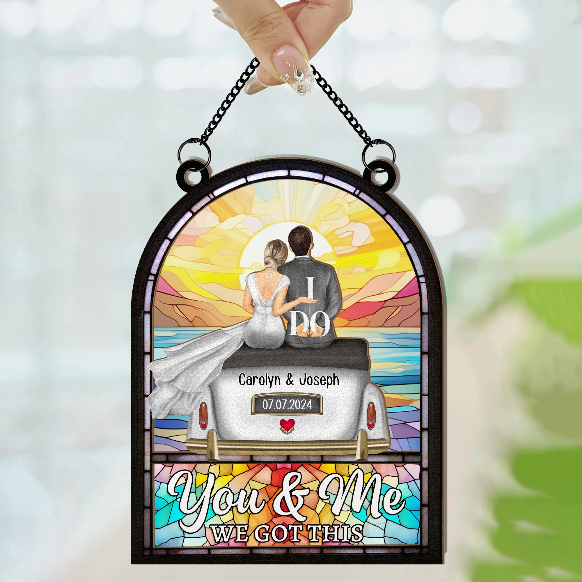 You & Me We Got This - Personalized Window Hanging Suncatcher Ornament - Image 3