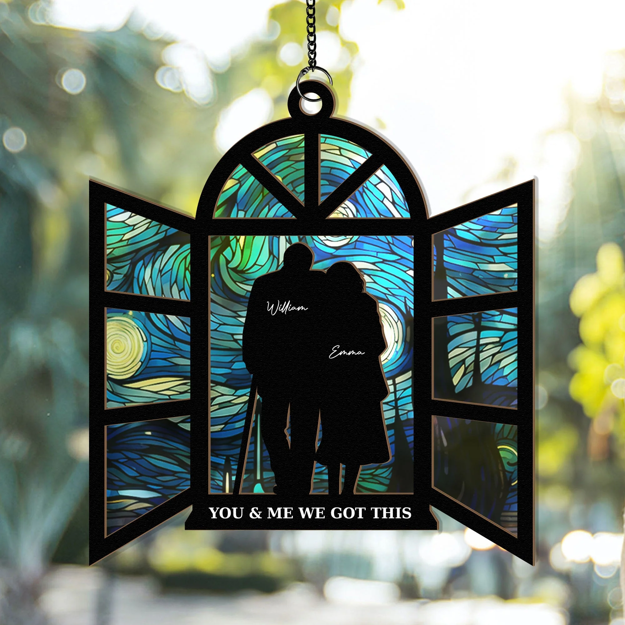 You & Me We Got This Starry Night - Personalized Window Hanging Suncatcher Ornament - Image 3