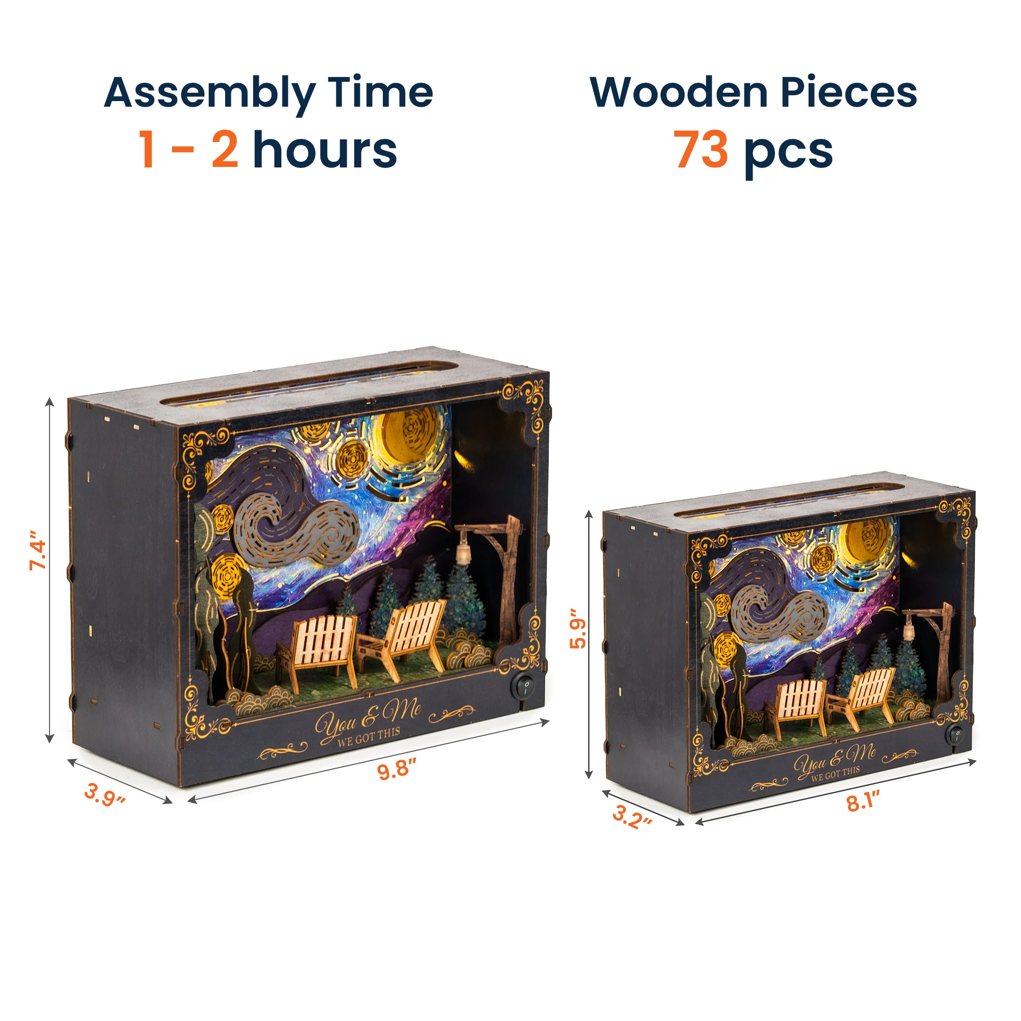 You & Me We Got This - Starry Night Theme - Personalized DIY Book Nook Kit - Image 7