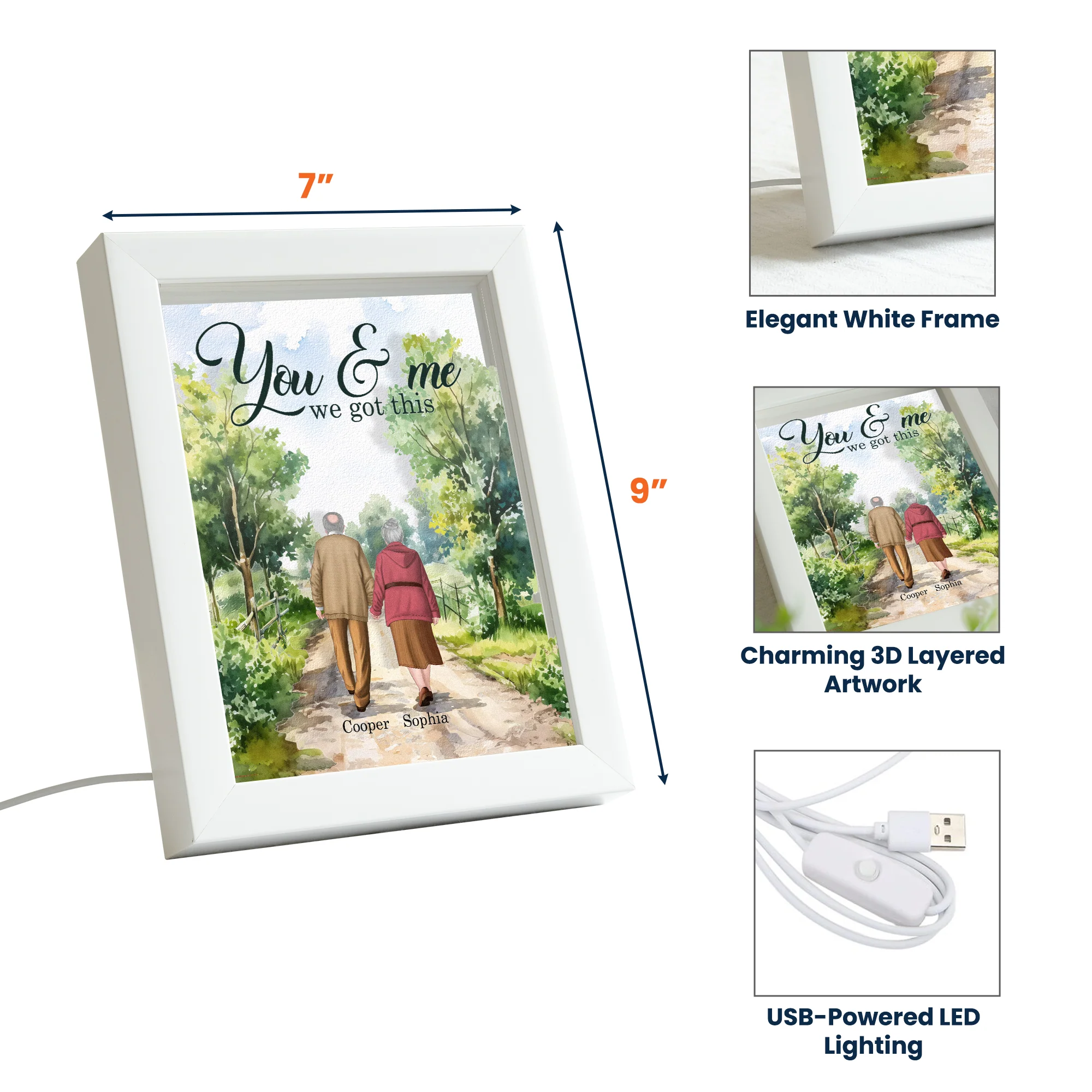 You & Me We Got This Ver 2 - Personalized 3D Lighted Shadow Box - Image 4