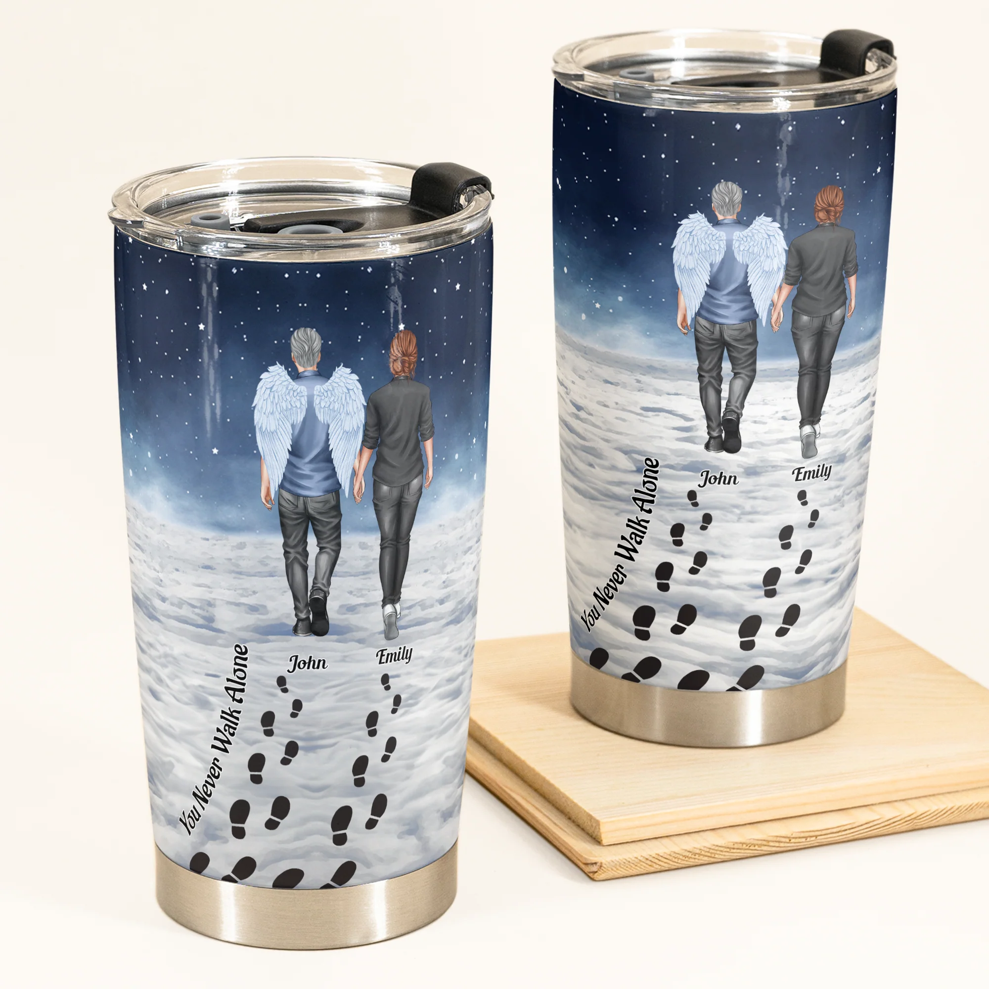 You Never Walk Alone - For Loss Of Loved Ones Memorial - Personalized Tumbler Cup - Image 4