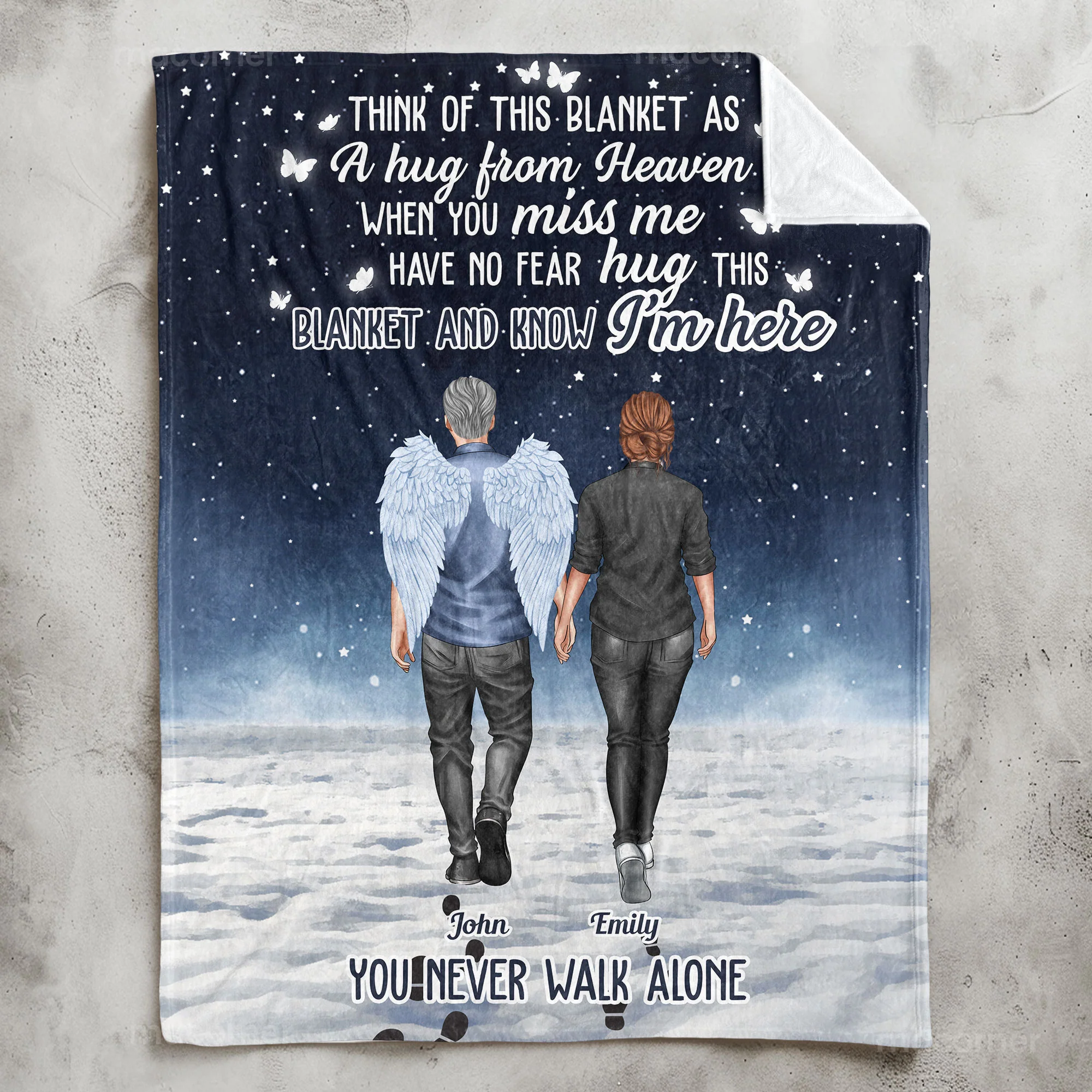 You Never Walk Alone Hug This Blanket And Know I'm Here - Personalized Blanket - Image 3