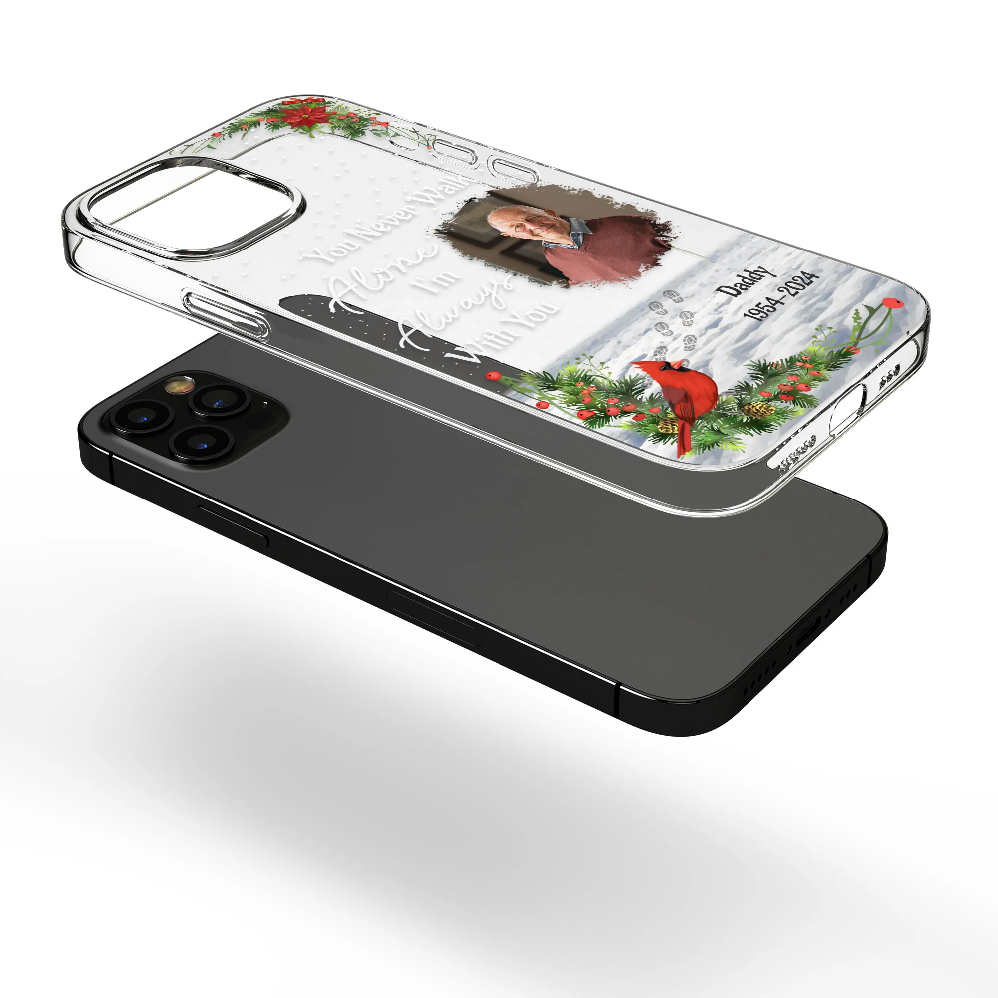 You Never Walk Alone I'm Always With You - Personalized Photo Clear Phone Case - Image 5