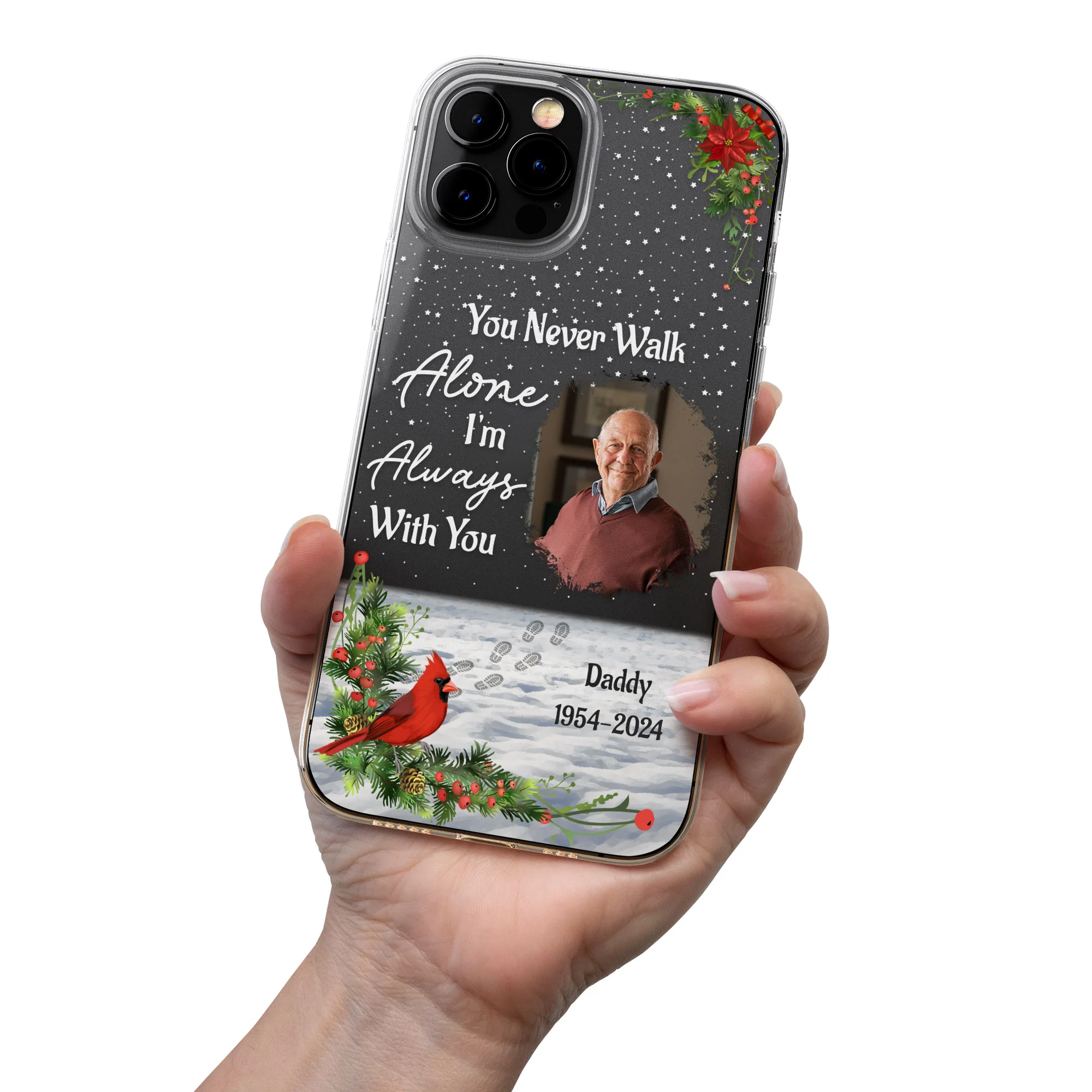 You Never Walk Alone I'm Always With You - Personalized Photo Clear Phone Case - Image 6