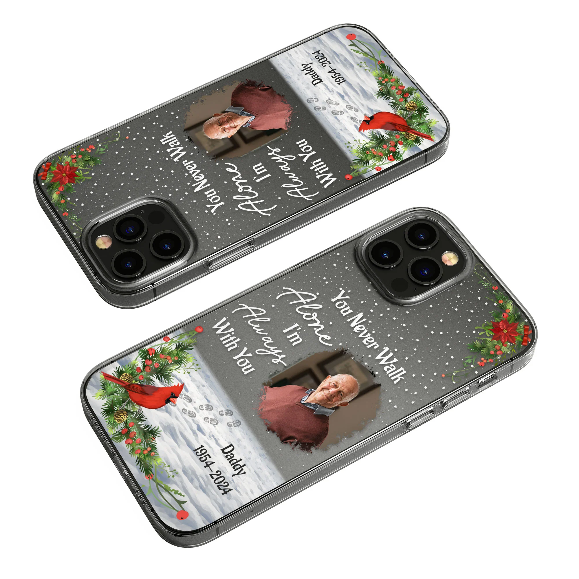 You Never Walk Alone I'm Always With You - Personalized Photo Clear Phone Case - Image 7