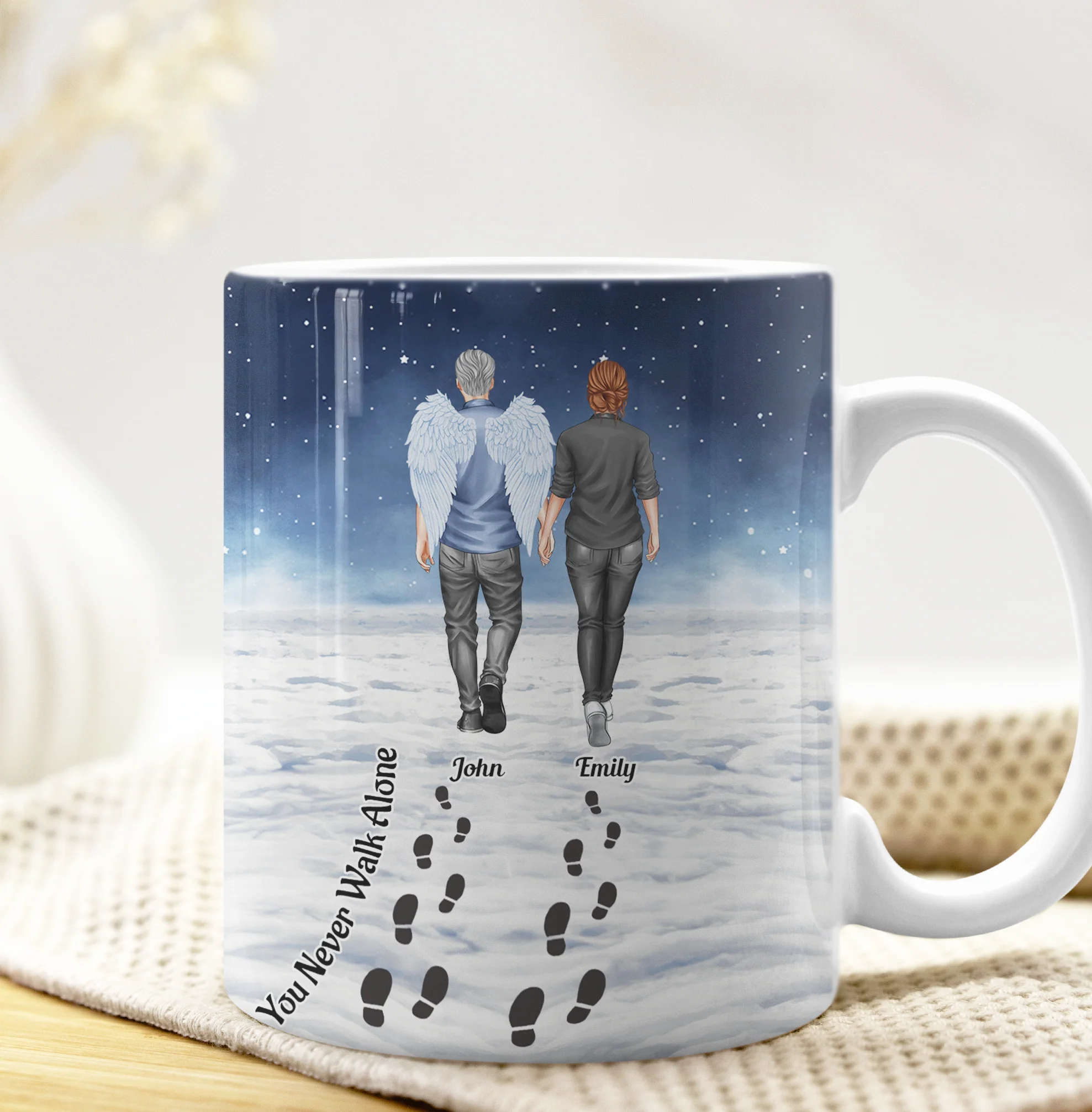 You Never Walk Alone - Memorial Gift For Loss Of Loved Ones - Personalized Mug - Image 4