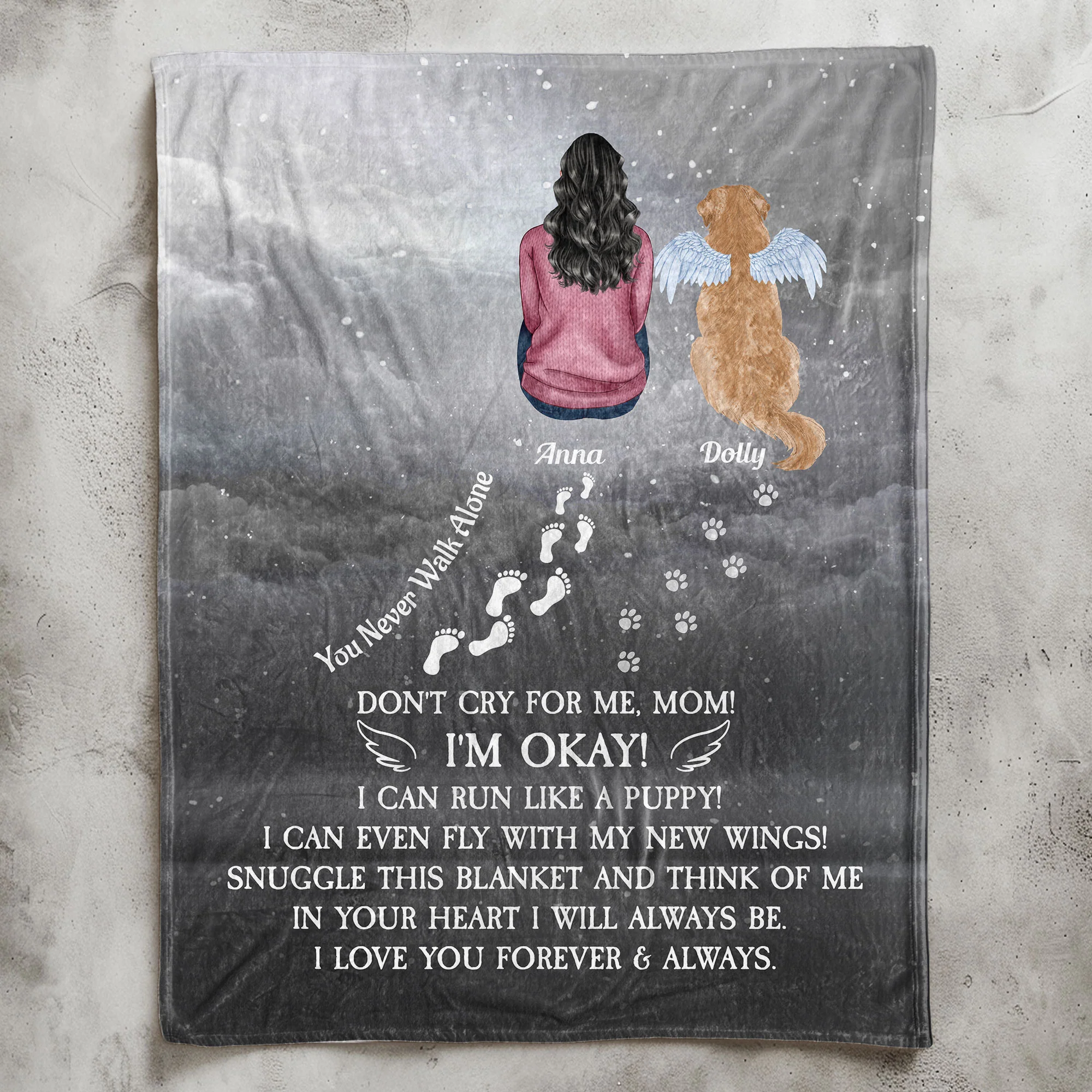 You Never Walk Alone Pet Loss Memorial - Personalized Blanket - Image 8