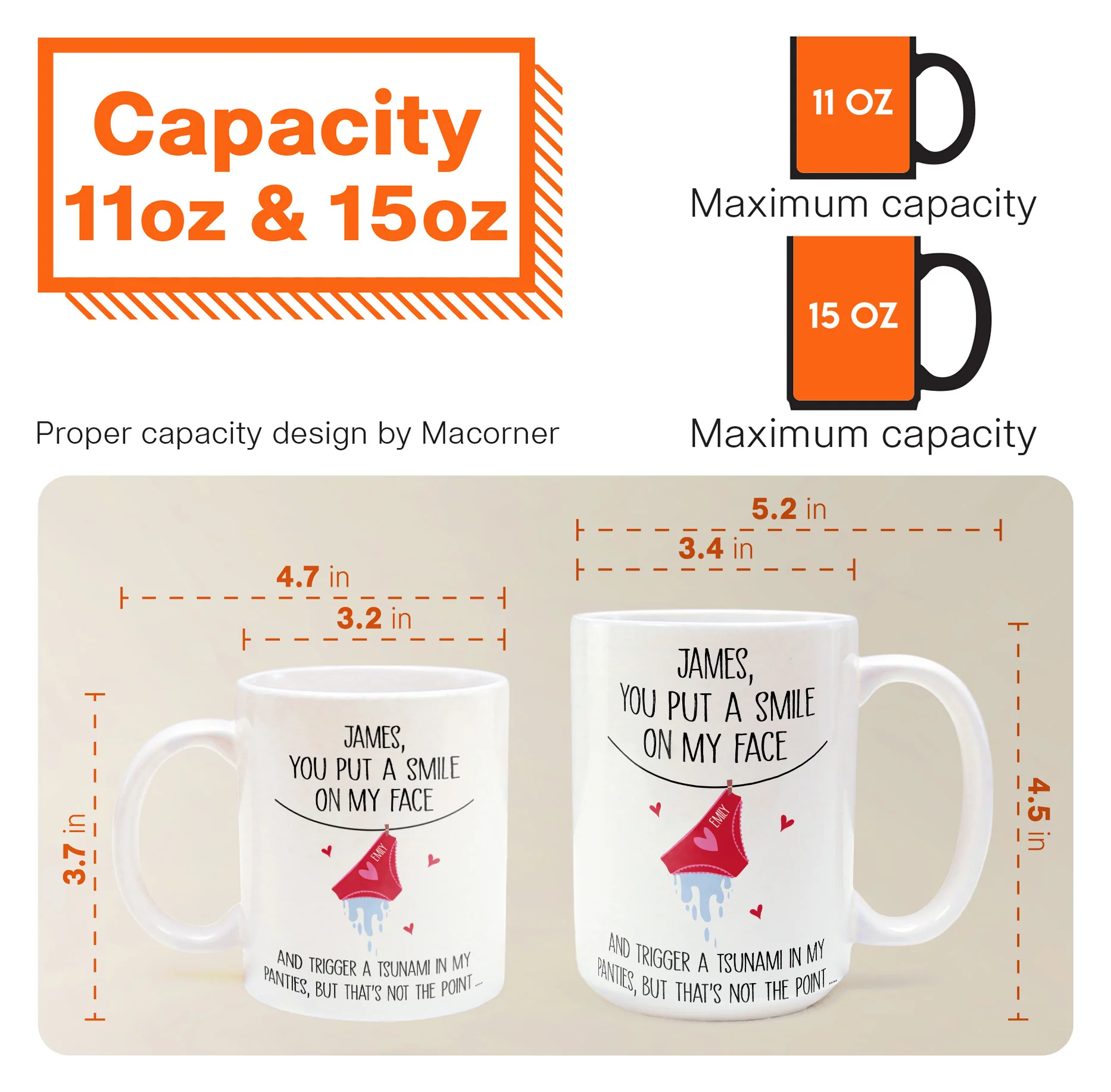 You Put A Smile On My Face And Trigger A Tsunami In My Panties - Personalized Mug - Image 6