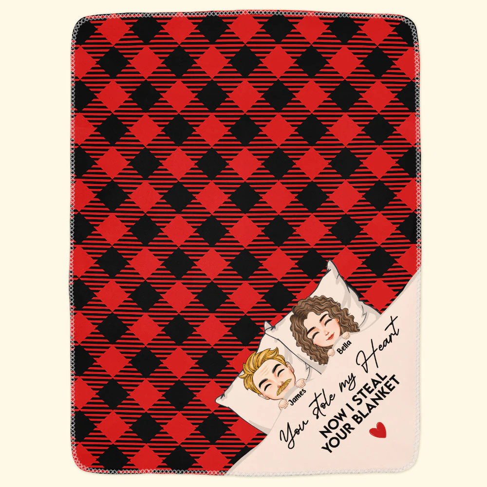 You Stole My Heart Now I Steal Your Blanket - Personalized Blanket - Image 4