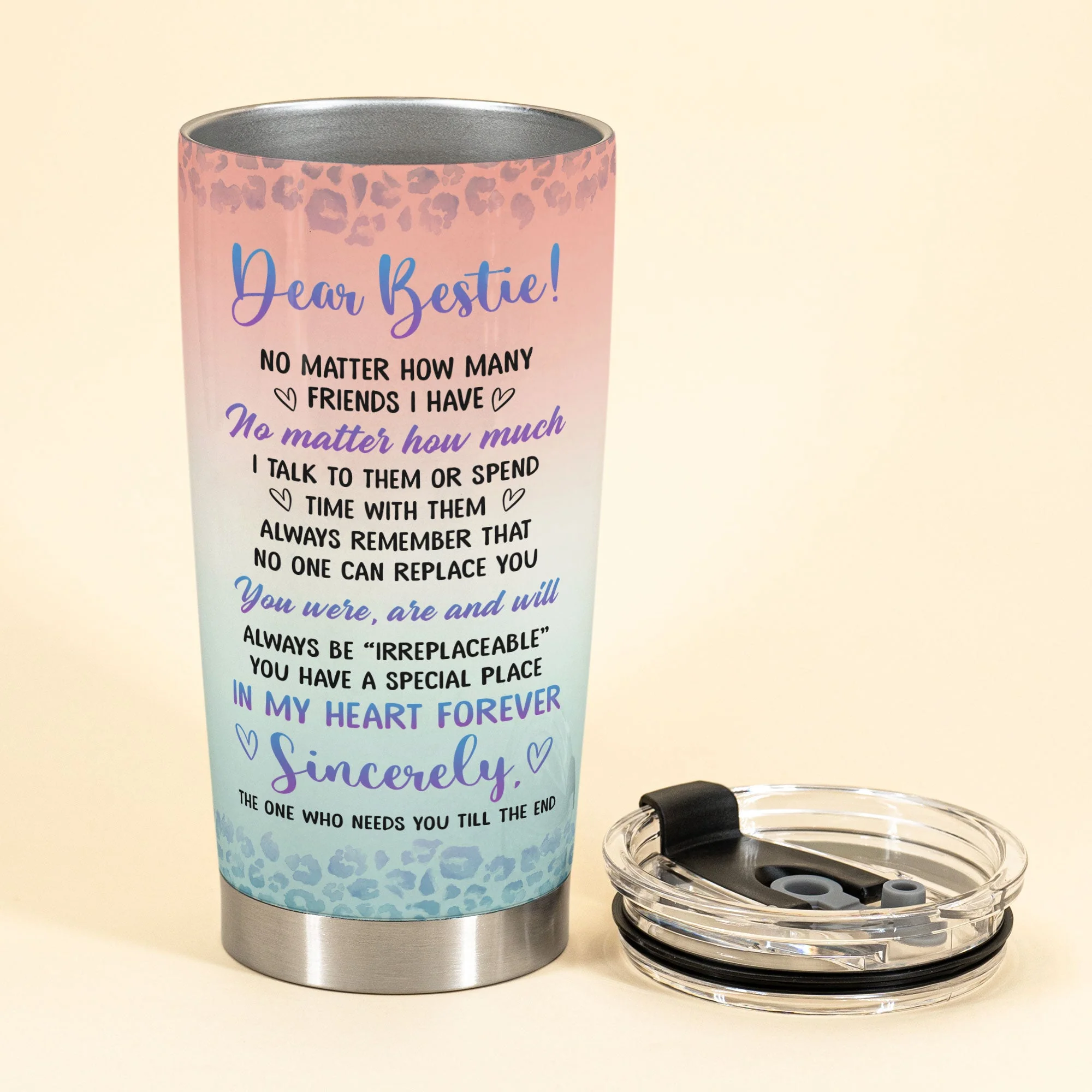 You Were, Are And Will Always Be Irreplaceable - Personalized Tumbler Cup - Birthday, Loving Gift For Friend, Bestie, BFF - Image 3
