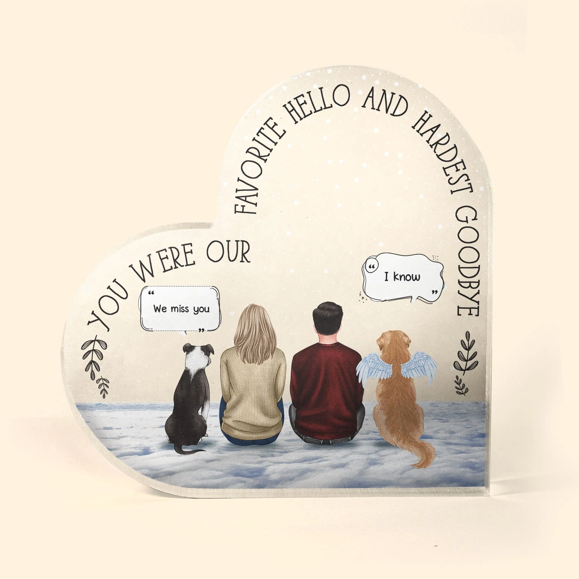 You Were My Favorite Hello And Hardest Goodbye - Personalized Heart Shaped Acrylic Plaque - Image 2