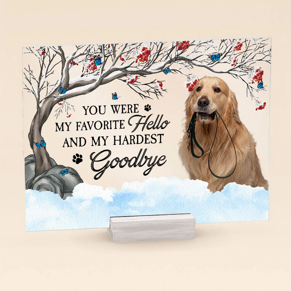 You Were My Favorite Hello And My Hardest Goodbye - Personalized Acrylic Photo Plaque - Image 5