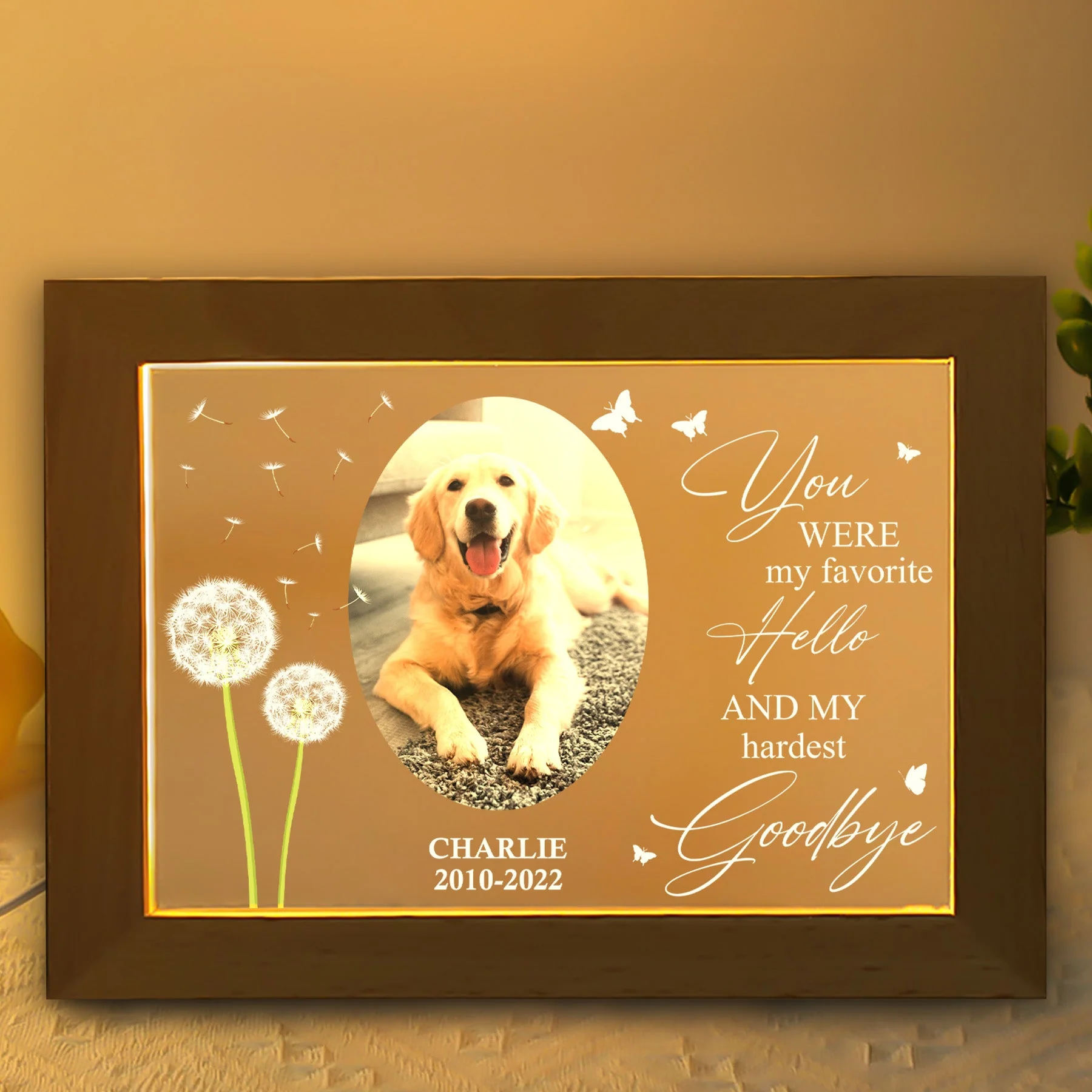 You Were My Favorite Hello And My Hardest Goodbye - Personalized Photo Frame Lamp - Image 2
