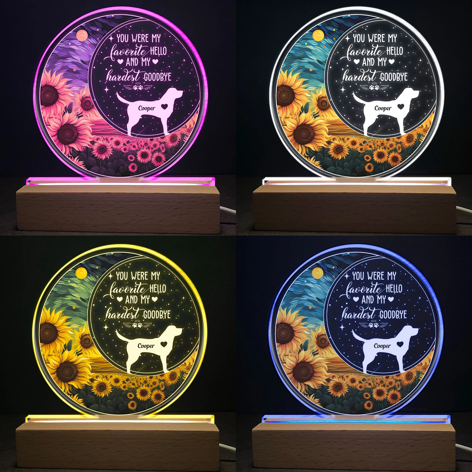 You Were My Favorite Hello & Hardest Goodbye - Personalized LED Light - Image 3