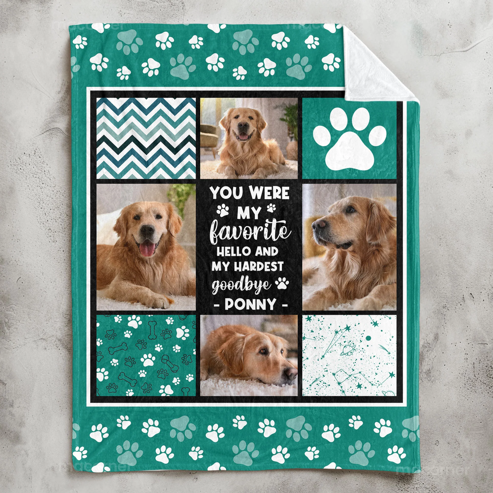 You Were My Favorite Hello Pet Memorial Blanket - Personalized Photo Blanket - Image 2