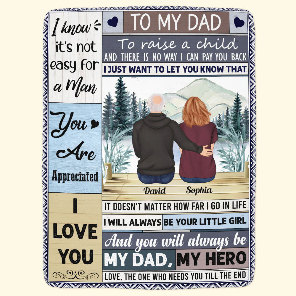 You Will Always Be My Hero - Personalized Blanket - Birthday, Loving Gift For Single Parent, Dad, Father - Image 3