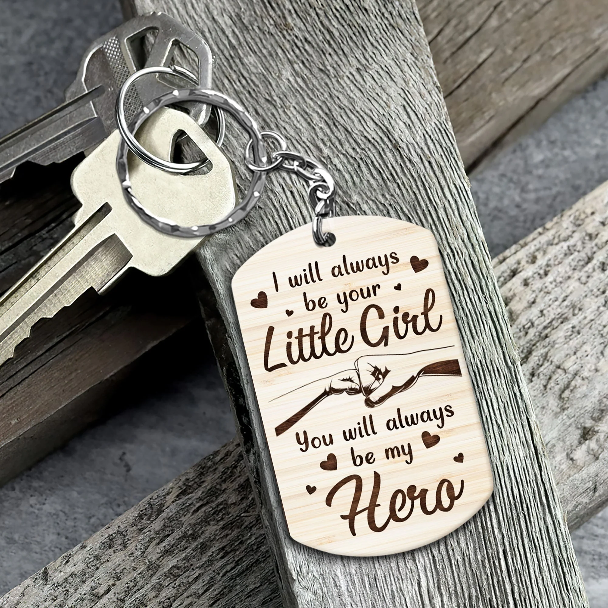 You Will Always Be My Hero - Personalized Keychain - Image 2