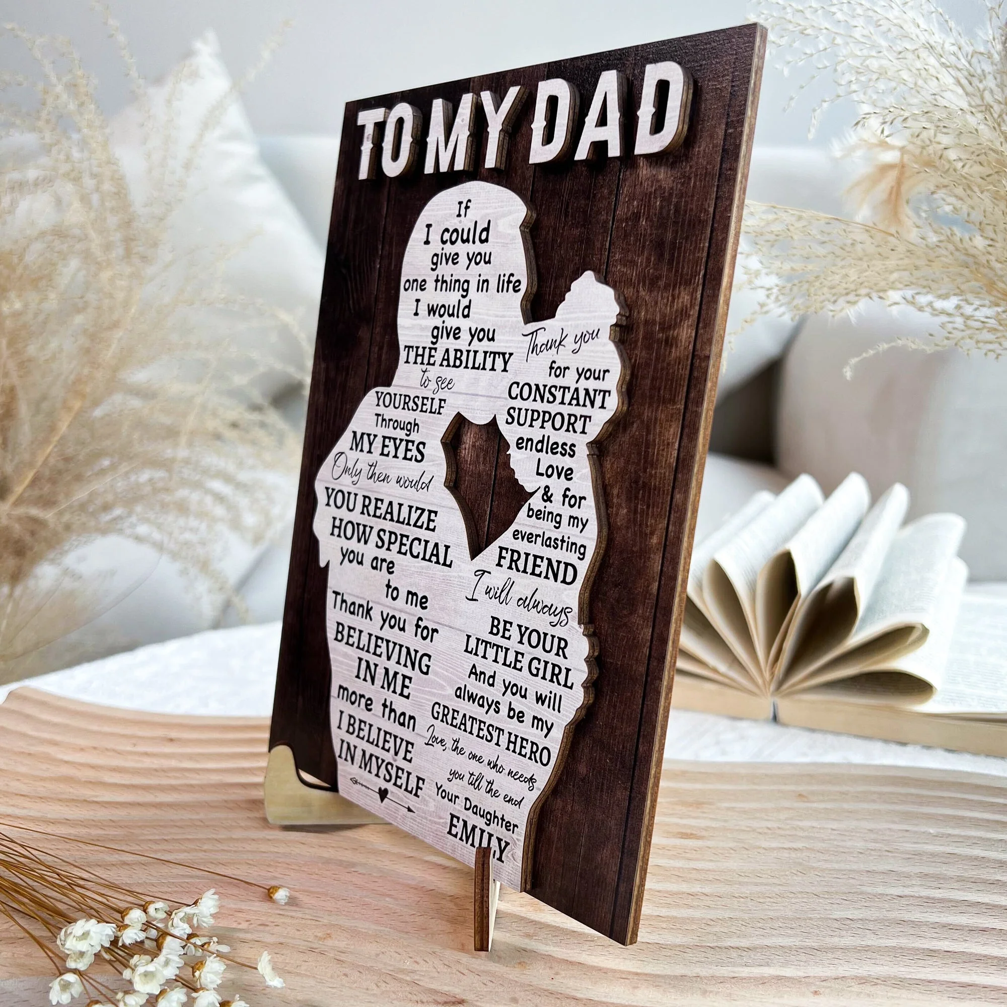 You Will Always Be My Hero - Personalized Wooden Plaque - Image 2