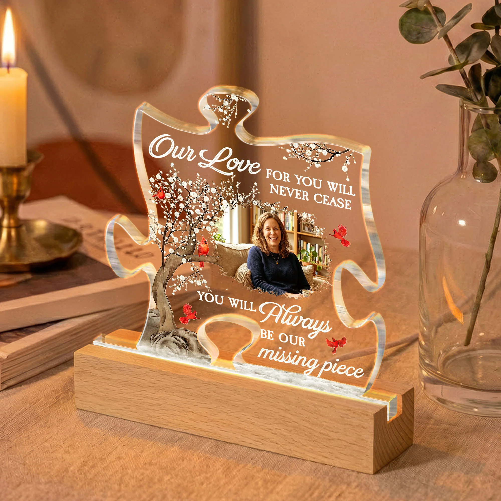 You Will Always Be Our Missing Piece Memorial Gift - Personalized Night Light - Image 5