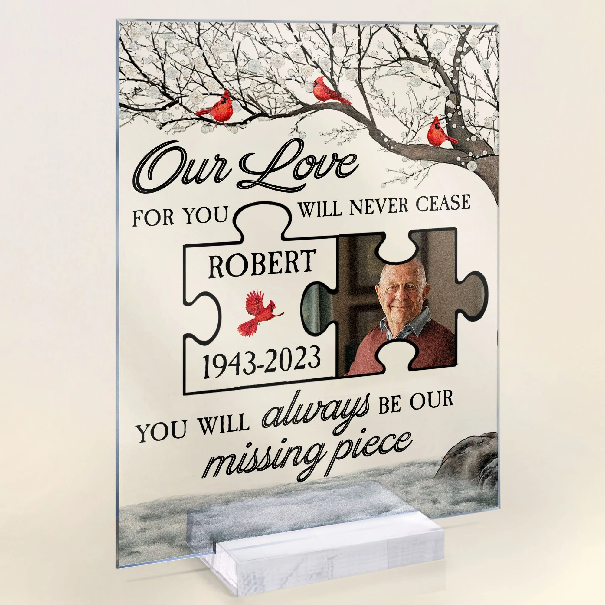 You Will Always Be Our Missing Piece - Personalized Acrylic Photo Plaque - Image 6
