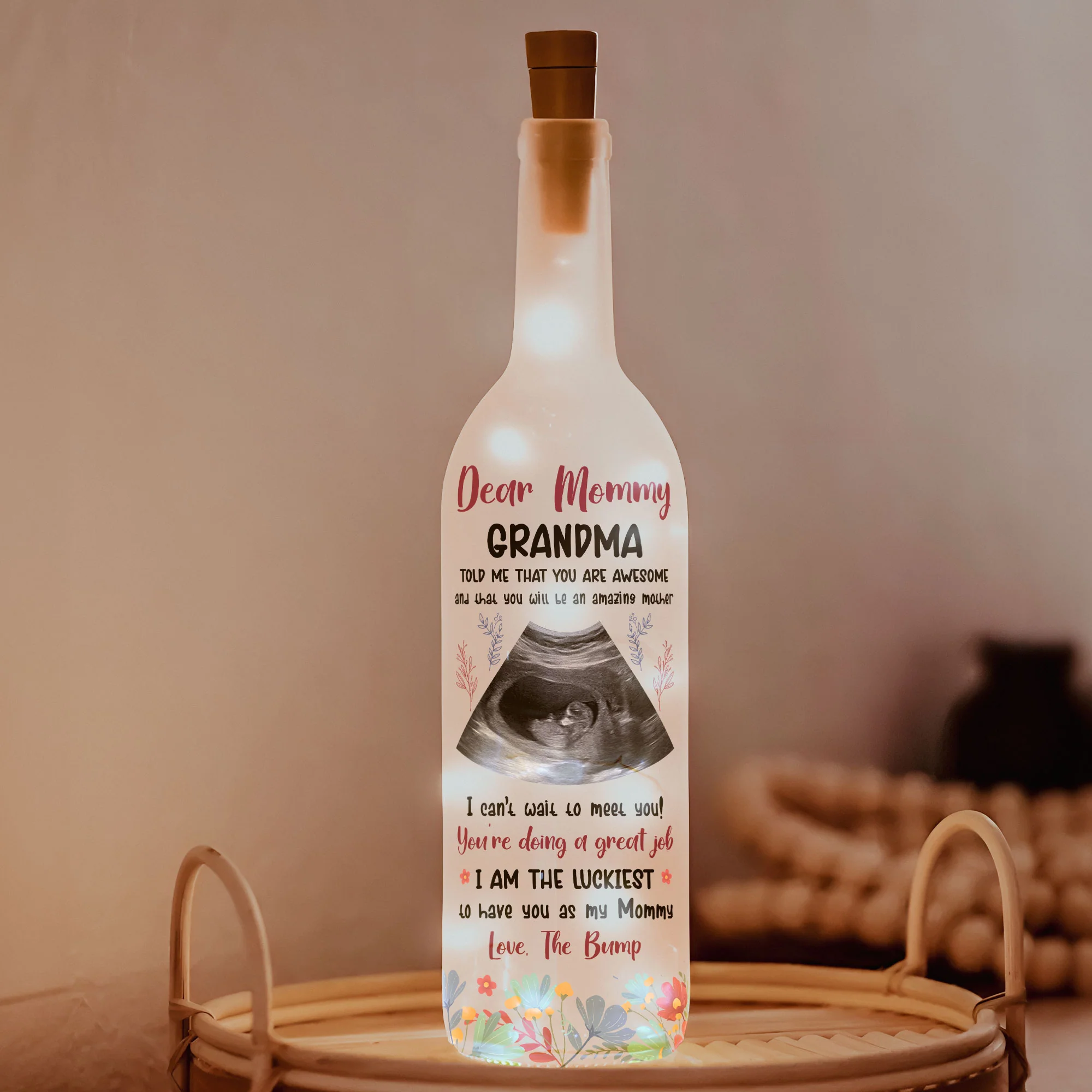 You Will Be An Amazing Mother - Personalized Photo Bottle Lamp - Image 4
